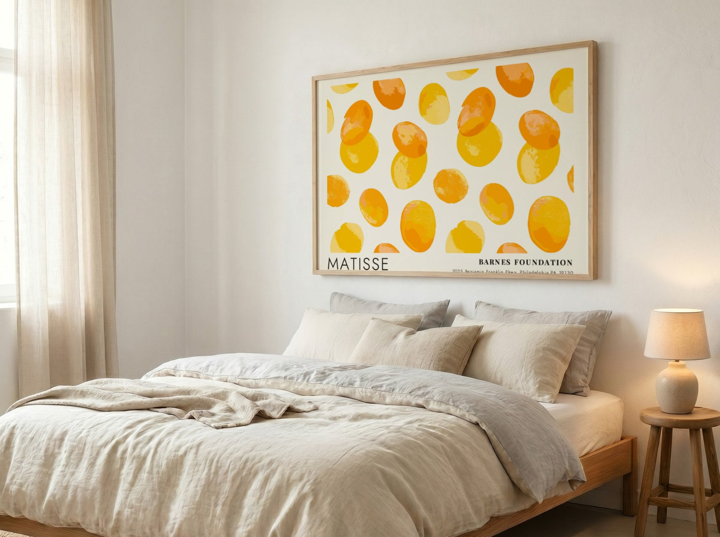 Henri Matisse poster featuring warm yellow and orange colors in a playful design