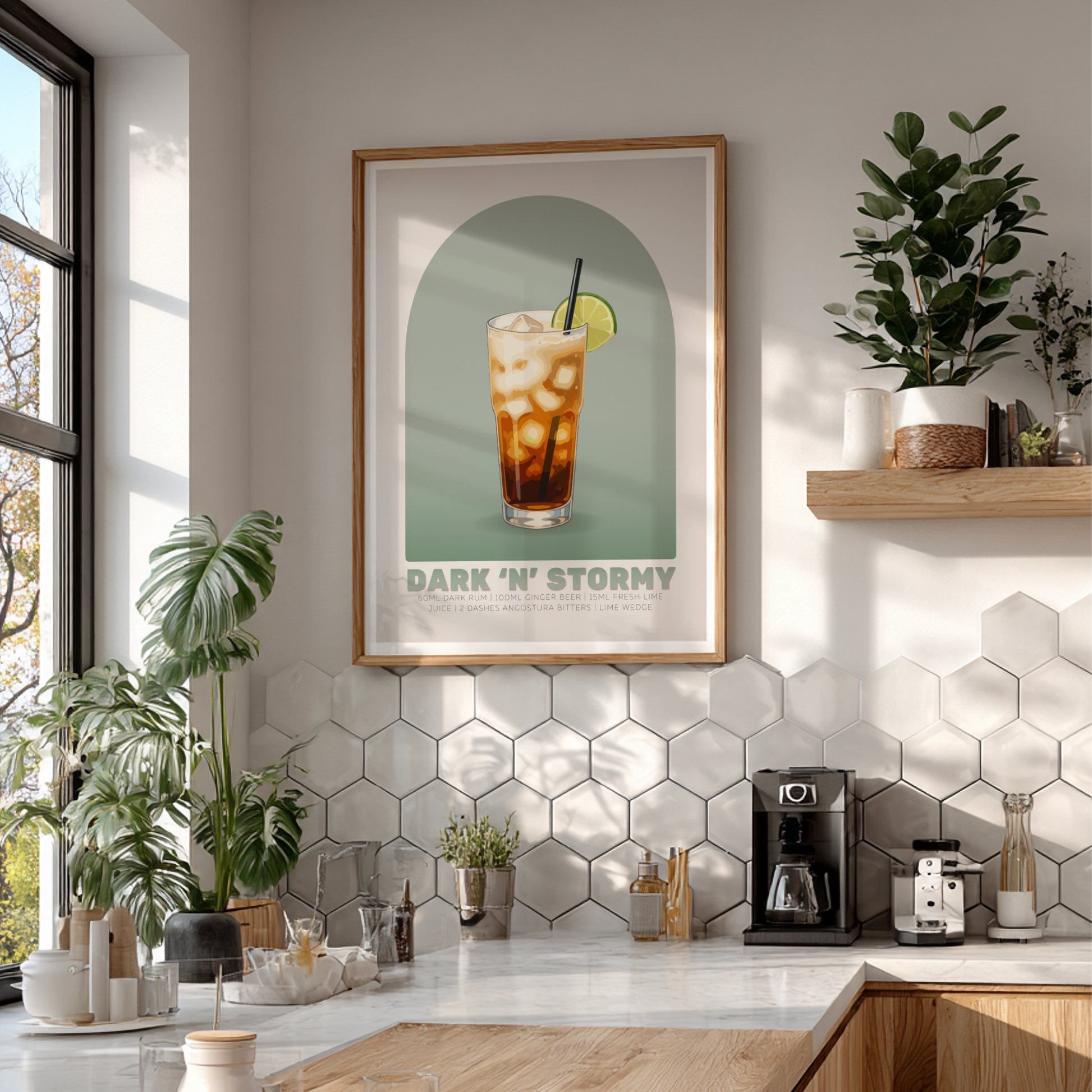 Dark 'n Stormy Cocktail Poster - Drinks Wall Art