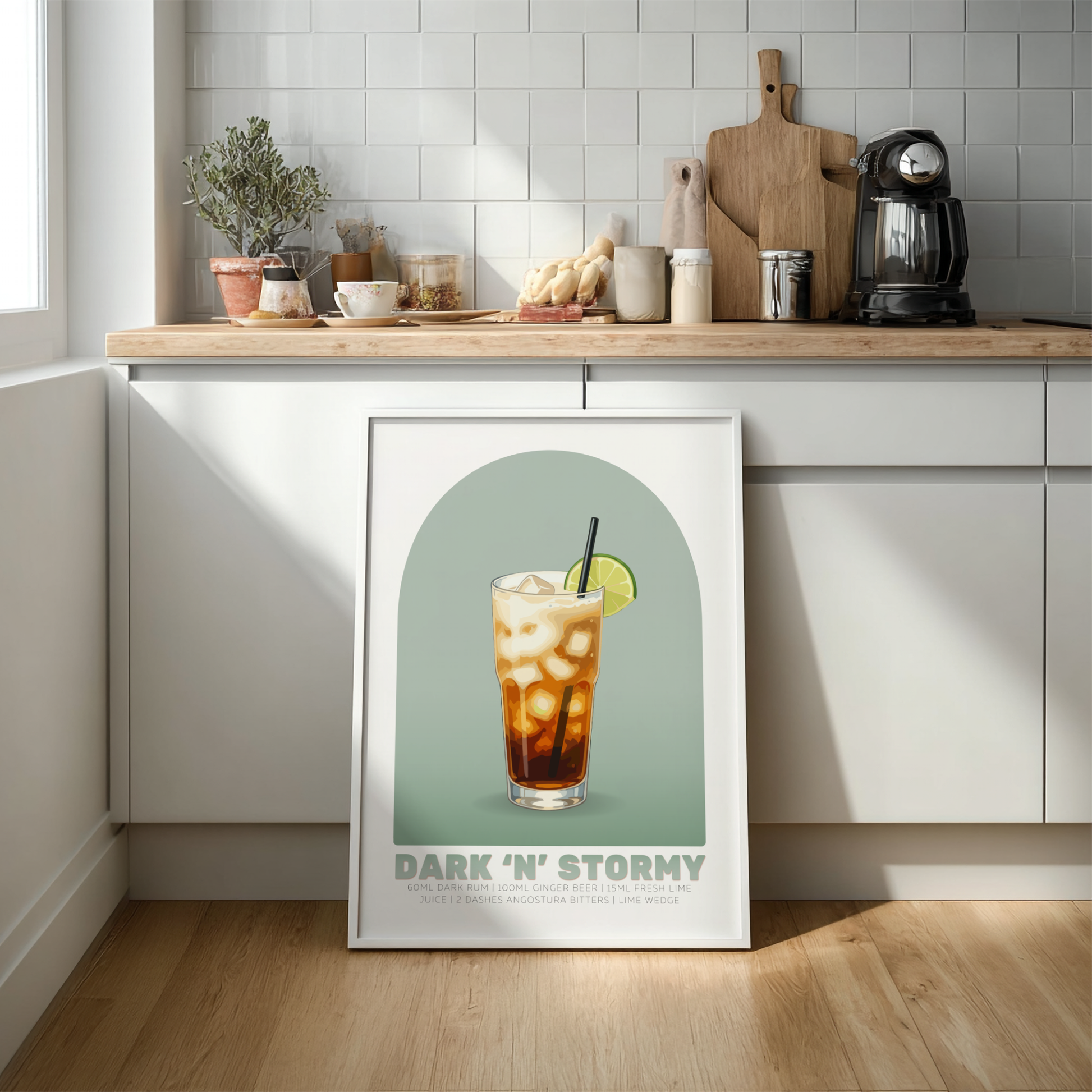 Dark 'n Stormy Cocktail Poster - Drinks Wall Art