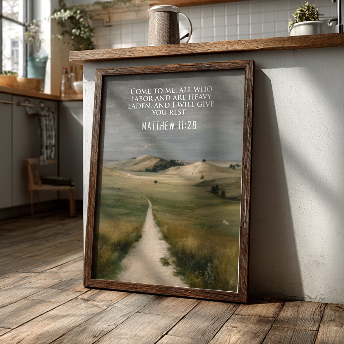 Matthew 11:28: The Rest – Modern Minimalist Scripture Art