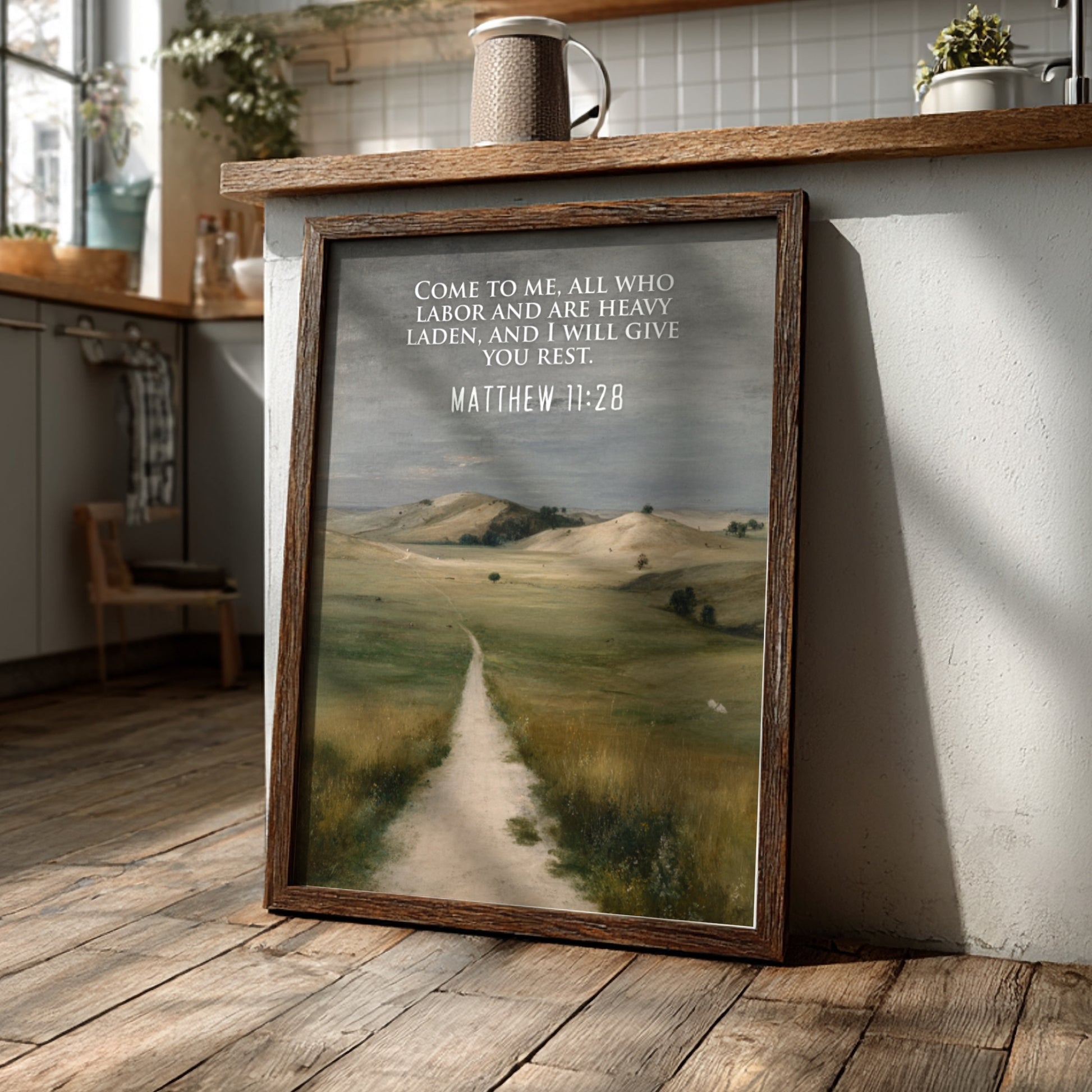 Matthew 11:28: The Rest – Modern Minimalist Scripture Art