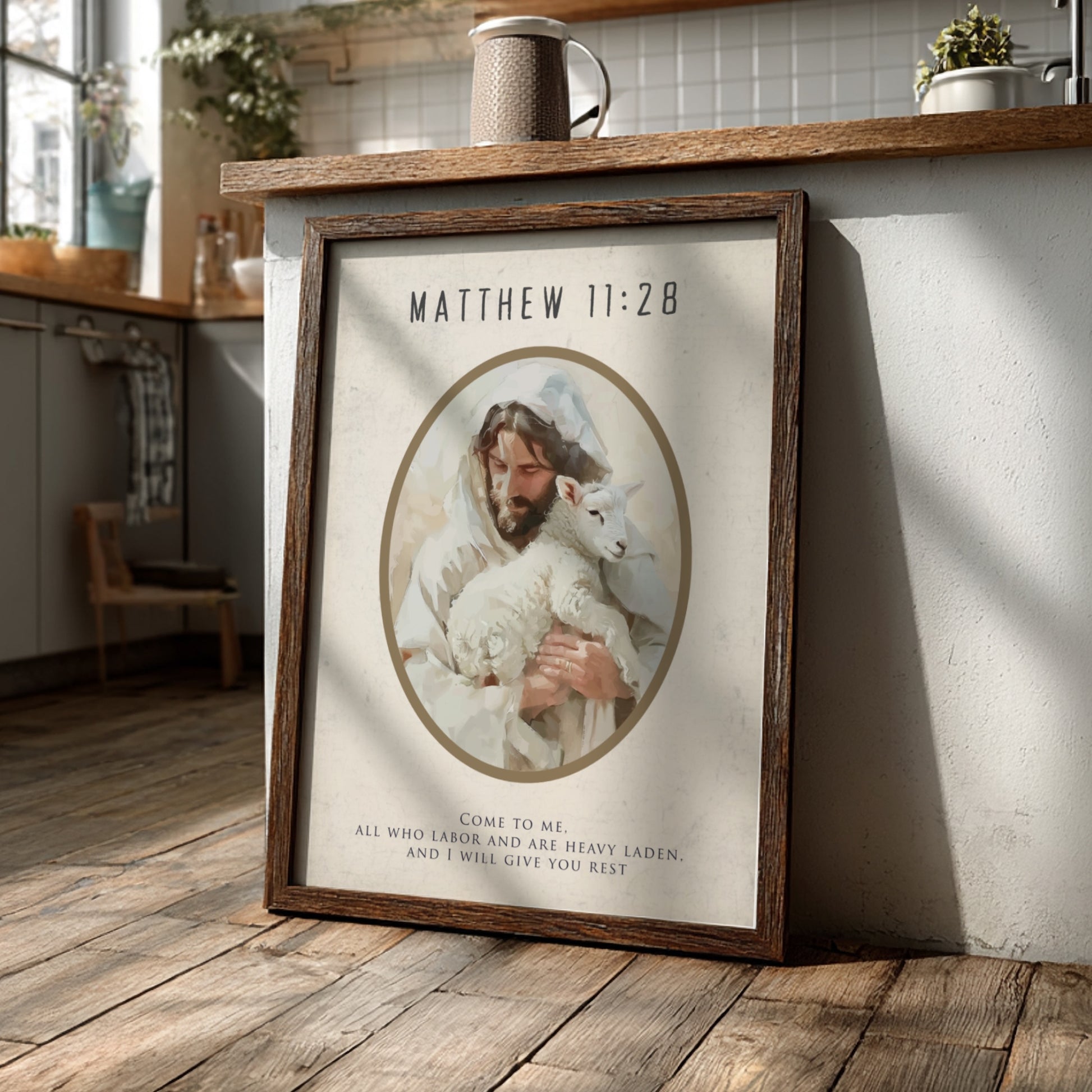 Matthew 11:28: The Unburden – Modern Minimalist Scripture Wall Art