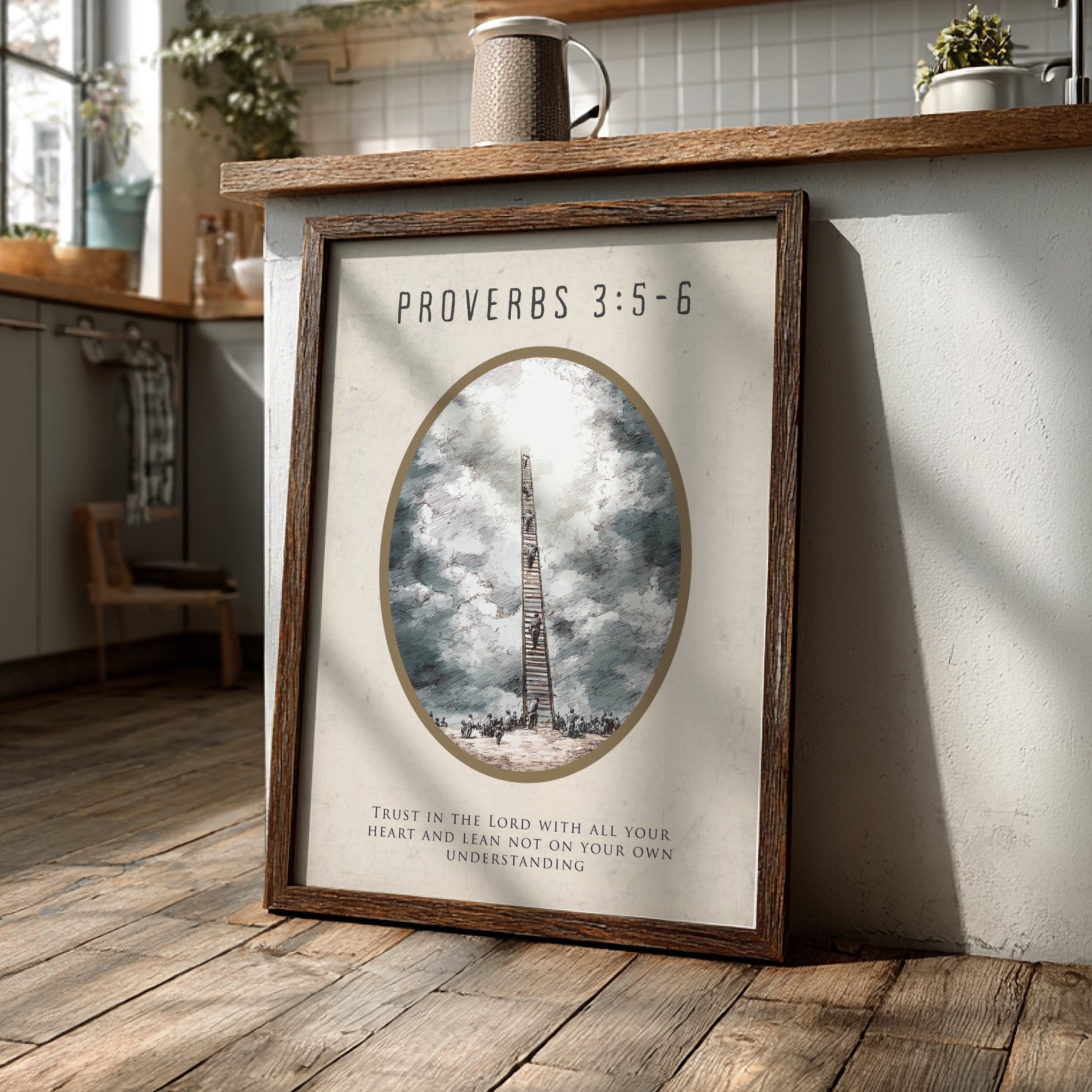 Proverbs 3:5-6: The Blueprint – Modern Minimalist Scripture Art