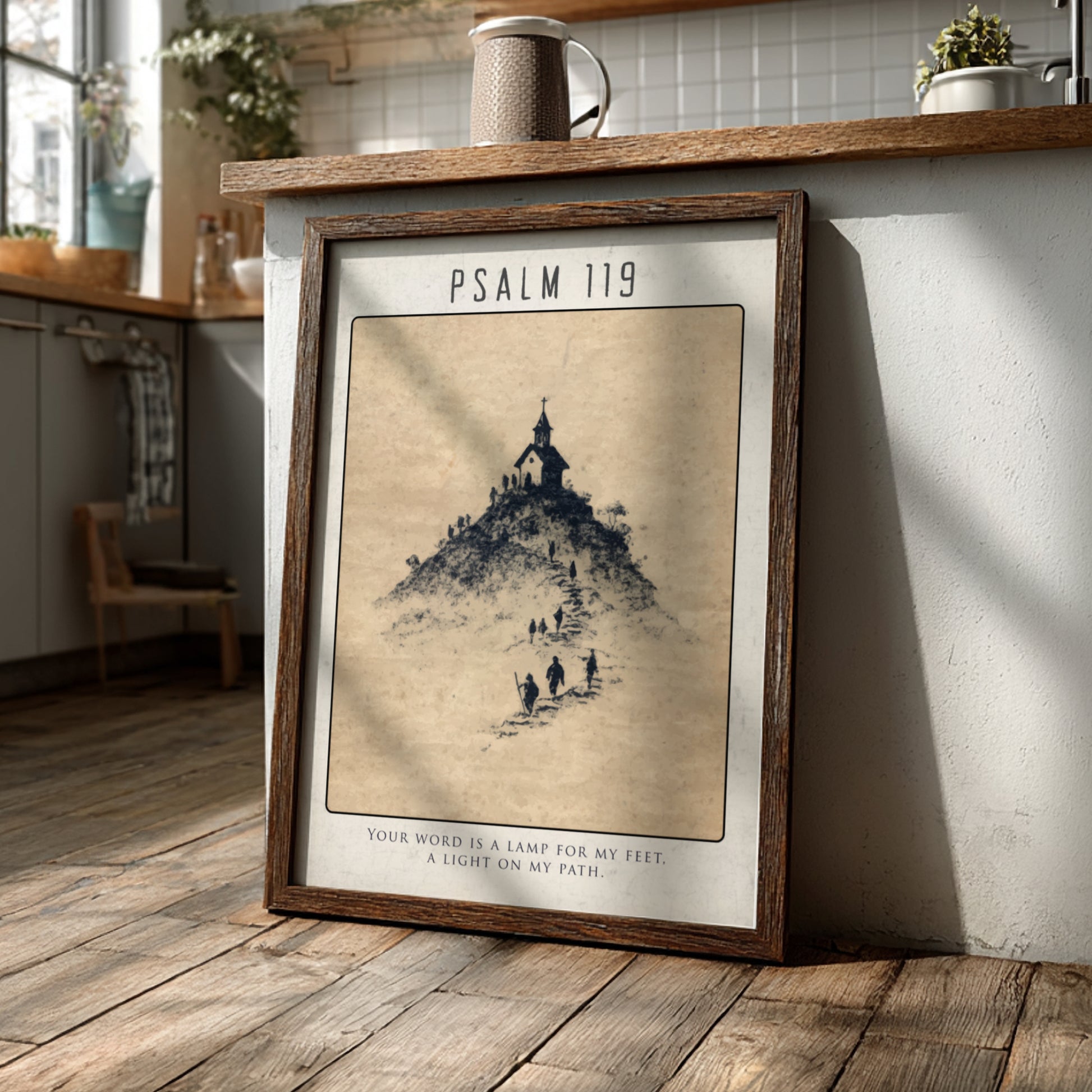Psalm 119: The Lamp - Modern Minimalist Scripture Wall Art