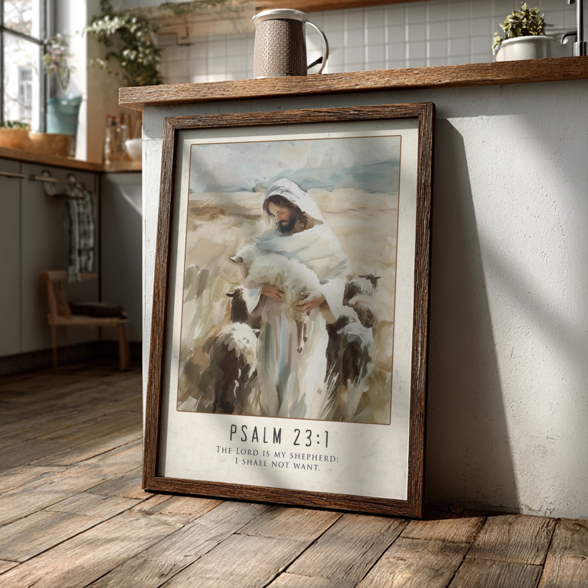 Psalm 23:1: The Sufficiency – Modern Minimalist Scripture Art
