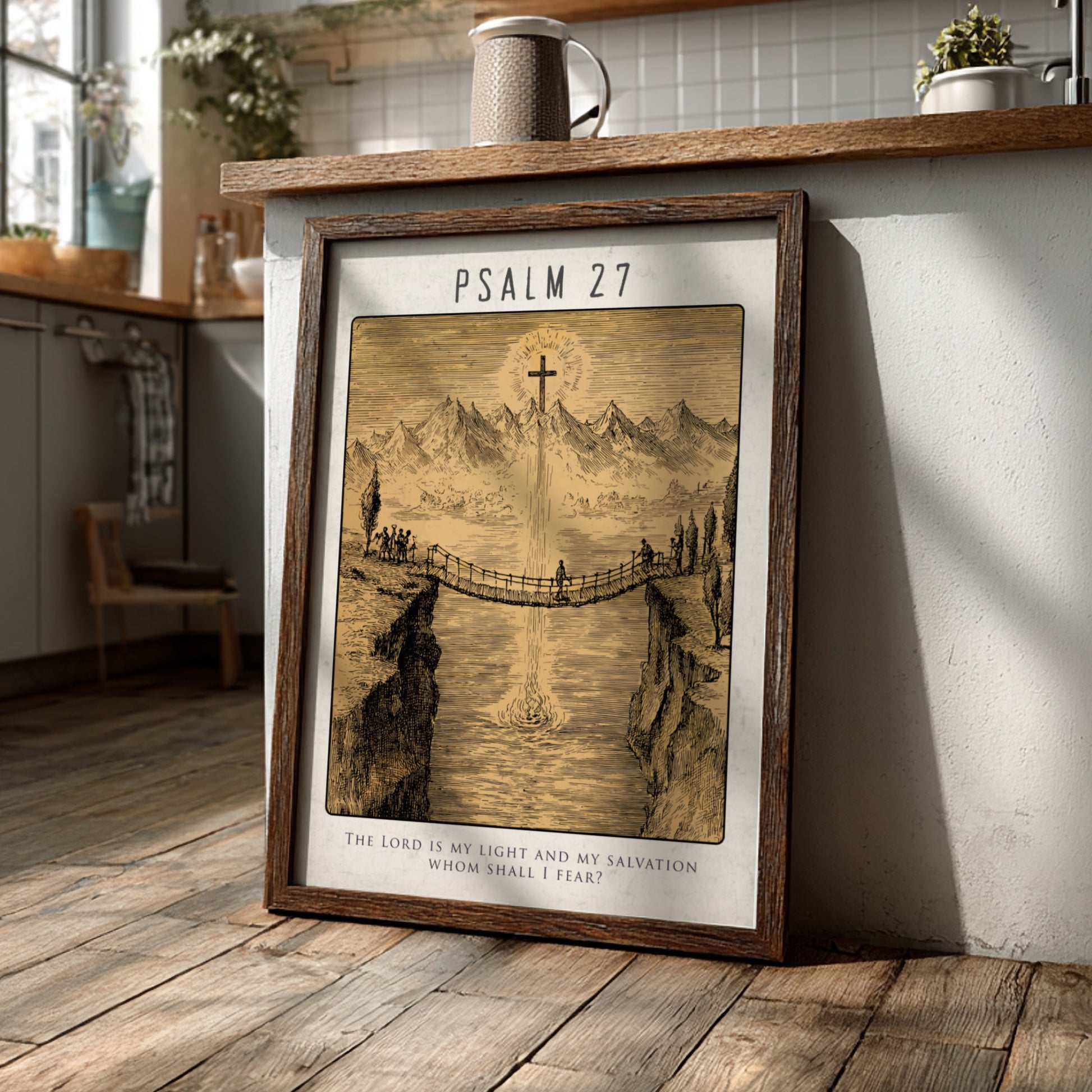 Psalm 27: The Fortress – Modern Minimalist Scripture Art