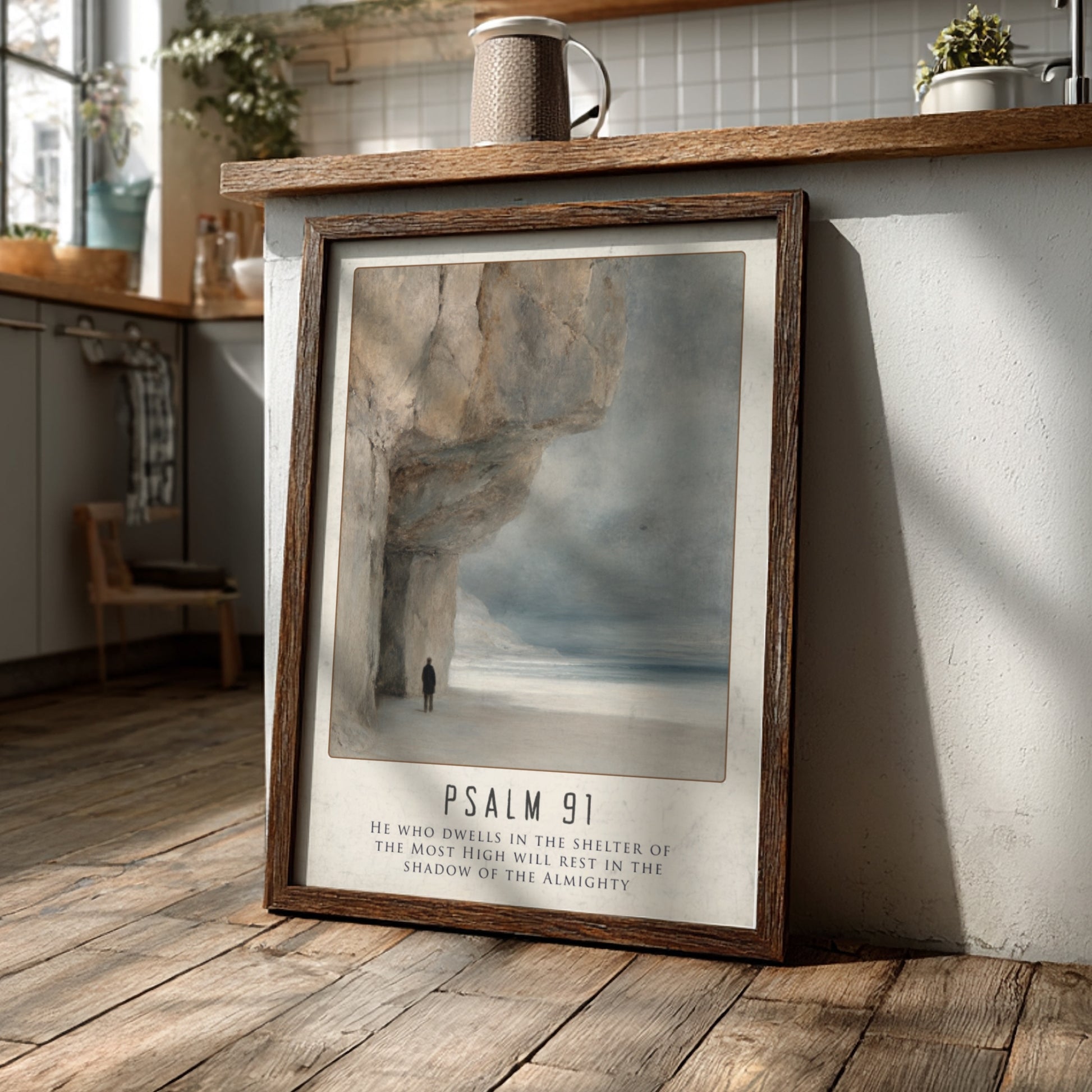 Psalm 91: The Fortress – Modern Minimalist Scripture Art