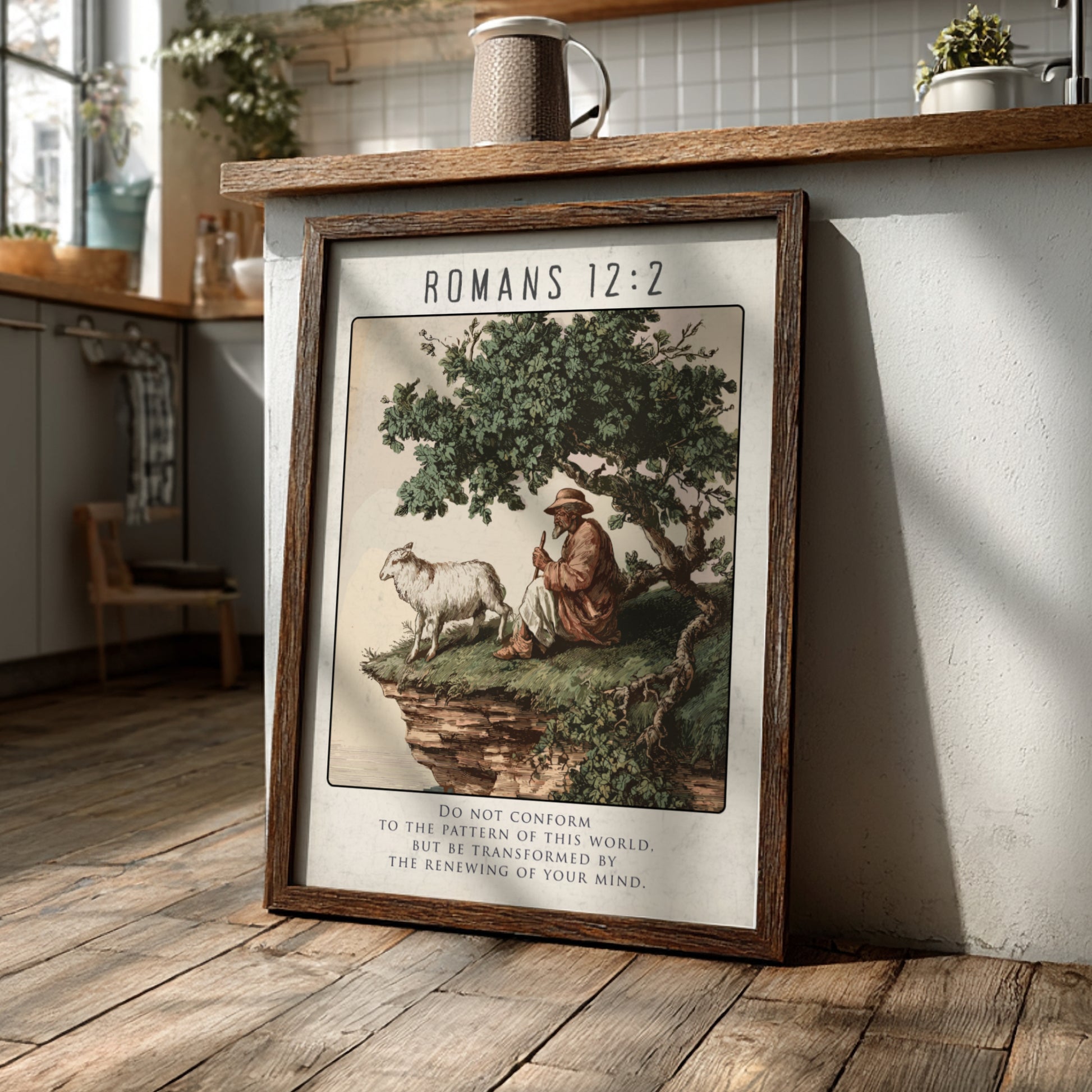 Romans 12:2: The Renewing – Modern Minimalist Scripture Art