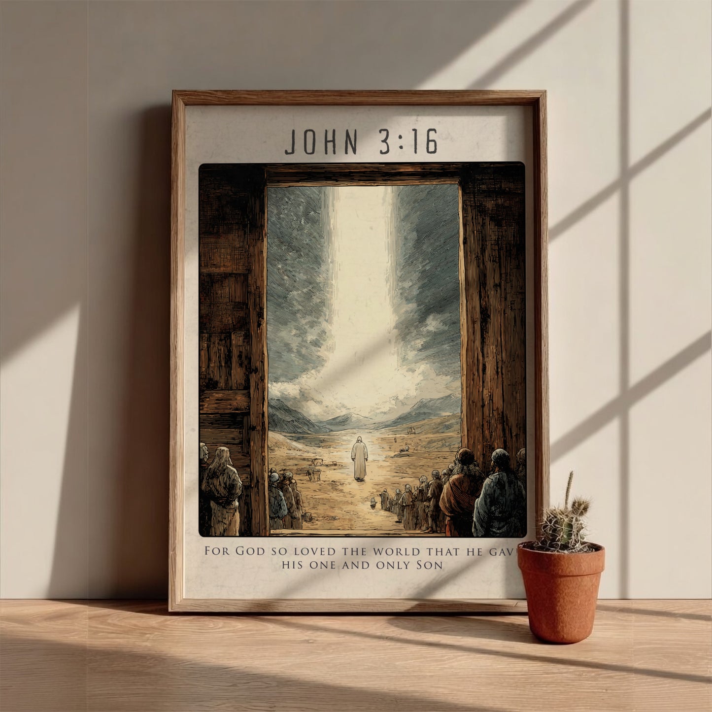 John 3:16: The Origin – Modern Minimalist Scripture Art