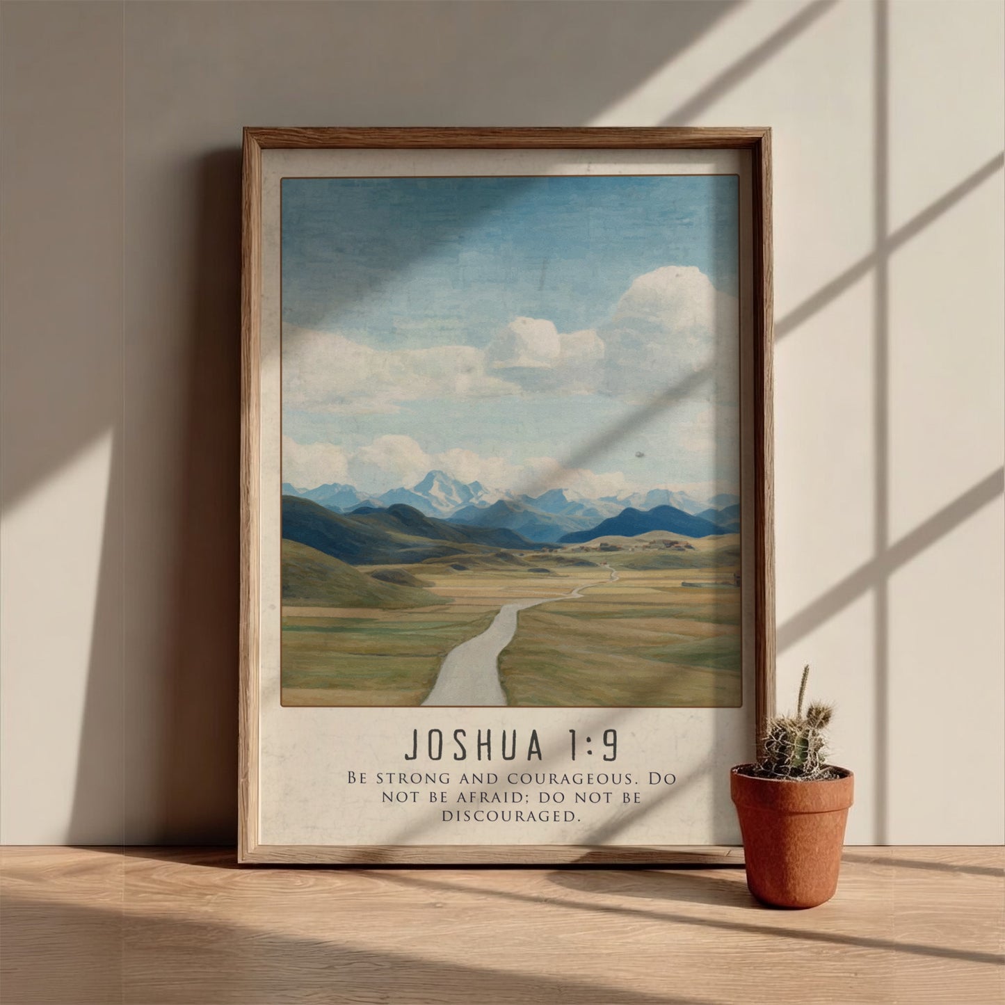 Joshua 1:9: The Vanguard – Modern Minimalist Scripture Art