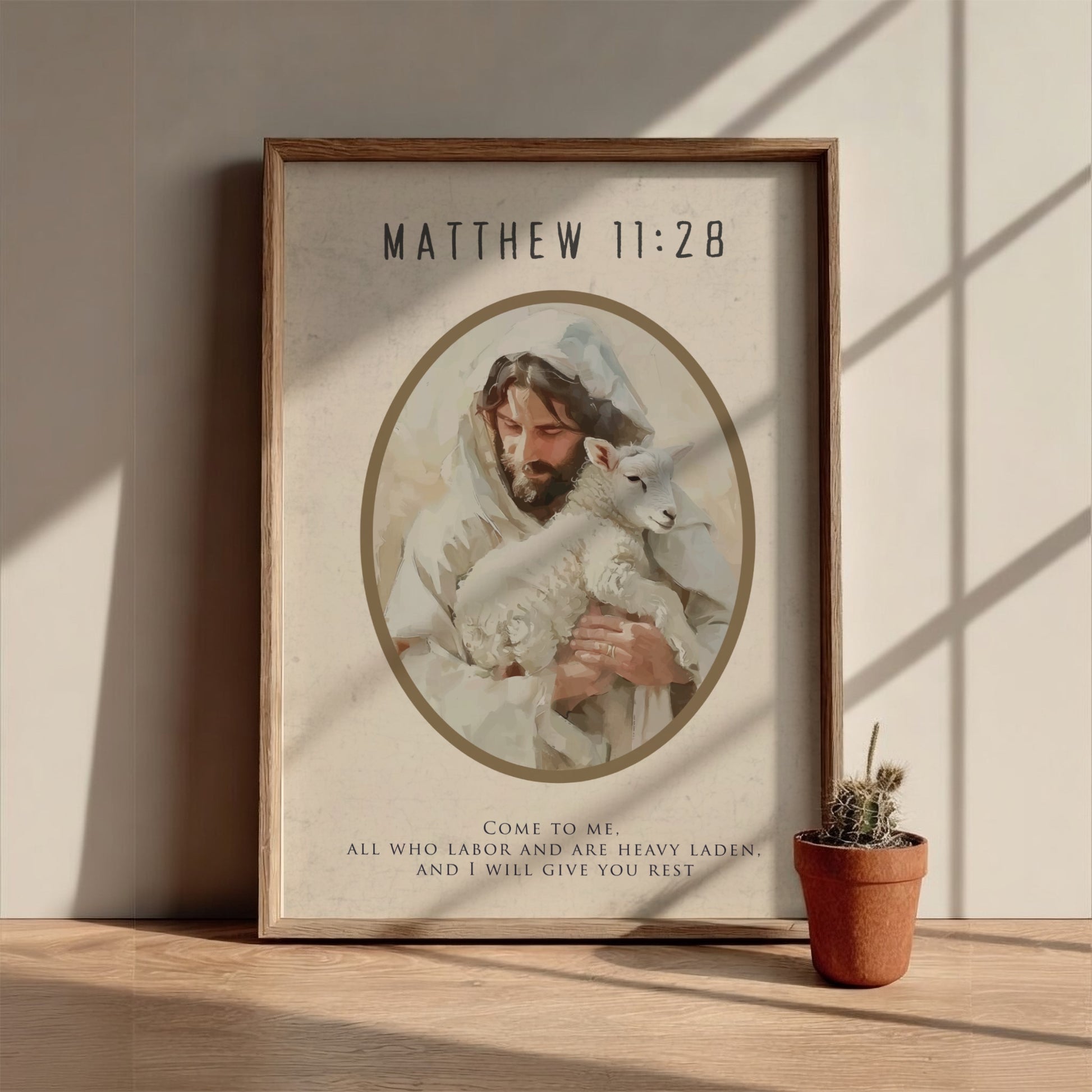 Matthew 11:28: The Unburden – Modern Minimalist Scripture Wall Art
