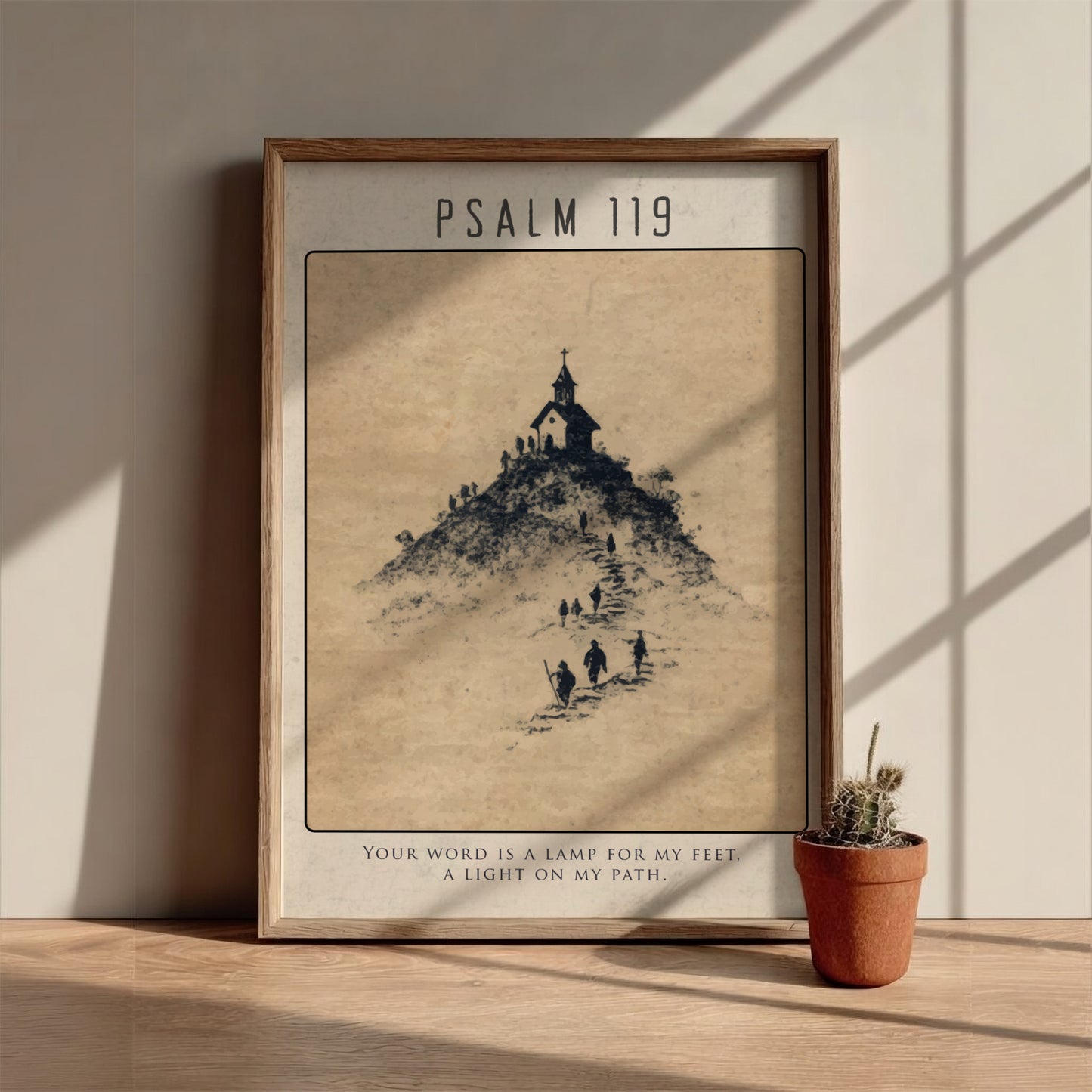 Psalm 119: The Lamp - Modern Minimalist Scripture Wall Art