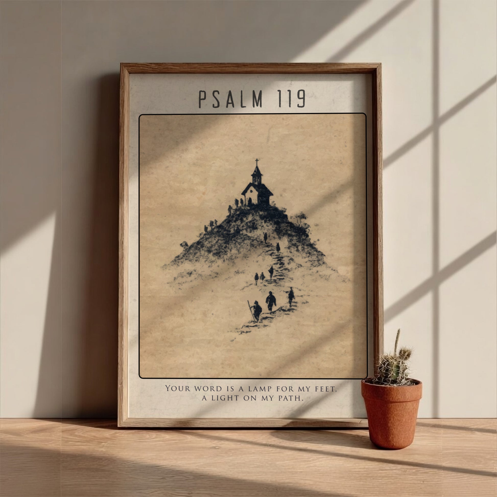 Psalm 119: The Lamp - Modern Minimalist Scripture Wall Art