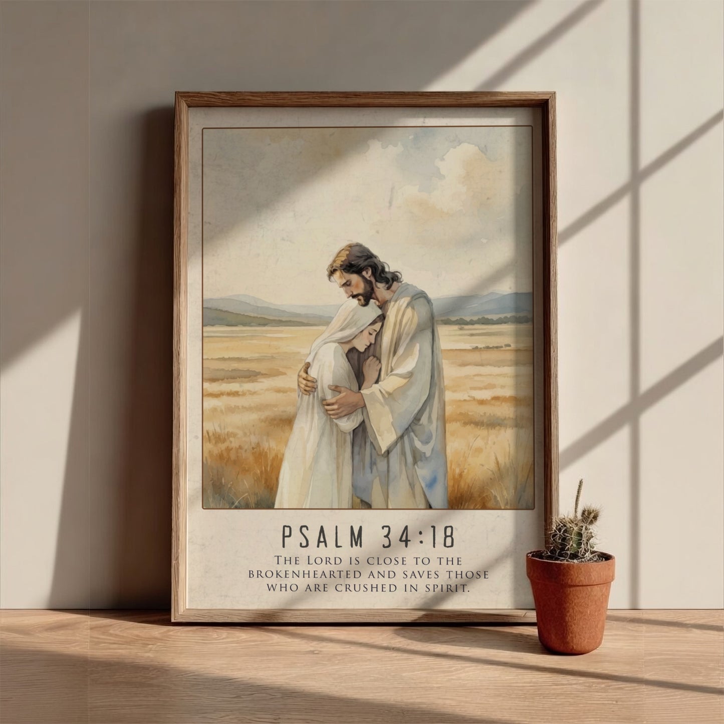 Psalm 34:18: The Nearness – Modern Minimalist Scripture Art