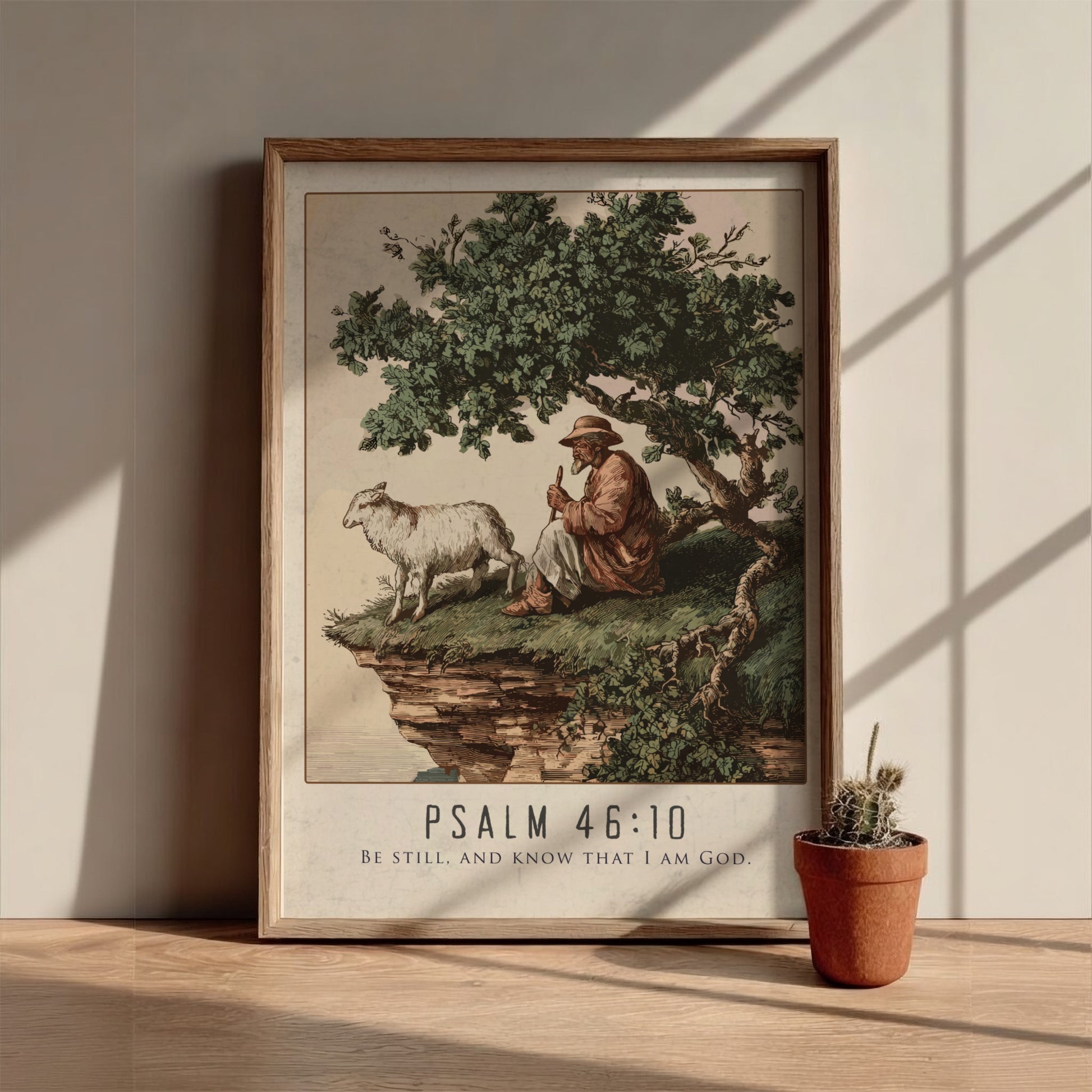 Psalm 46:10: The Stillness – Modern Minimalist Scripture Art
