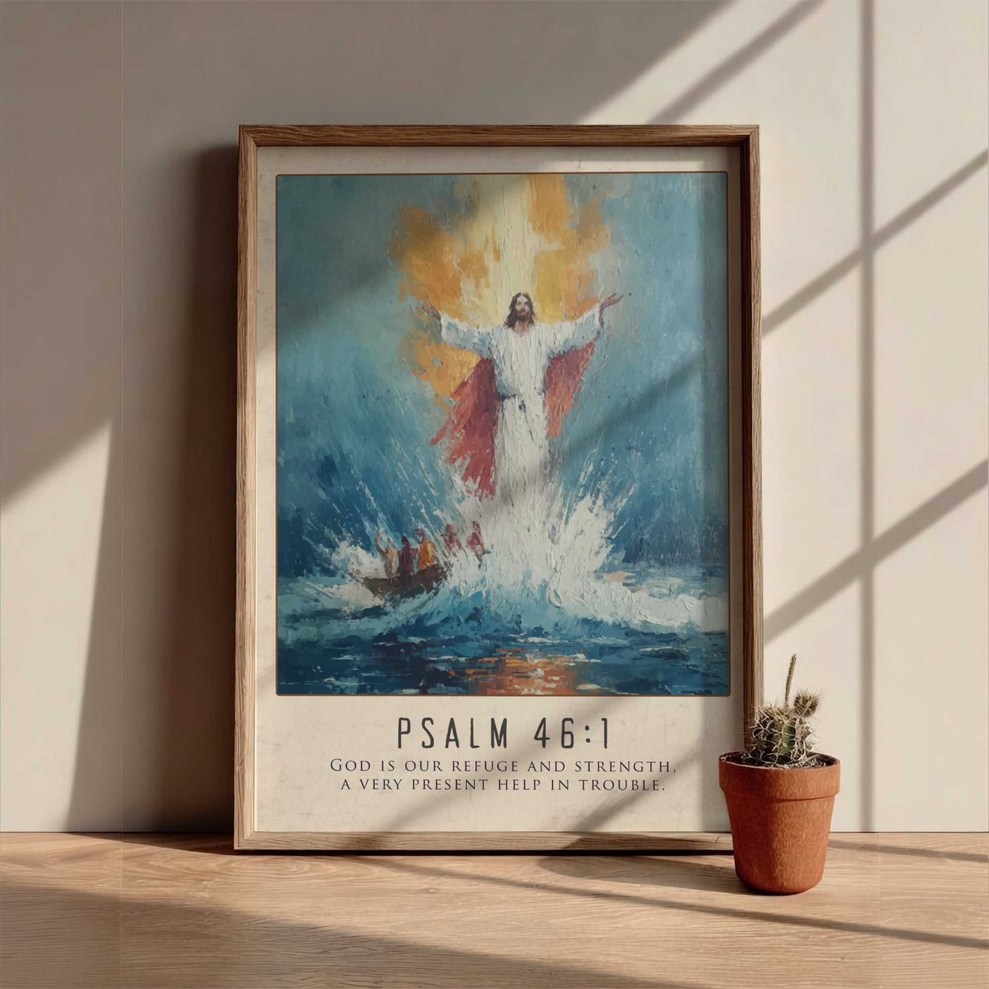 Psalm 46:1: The Stronghold – Modern Minimalist Scripture Art