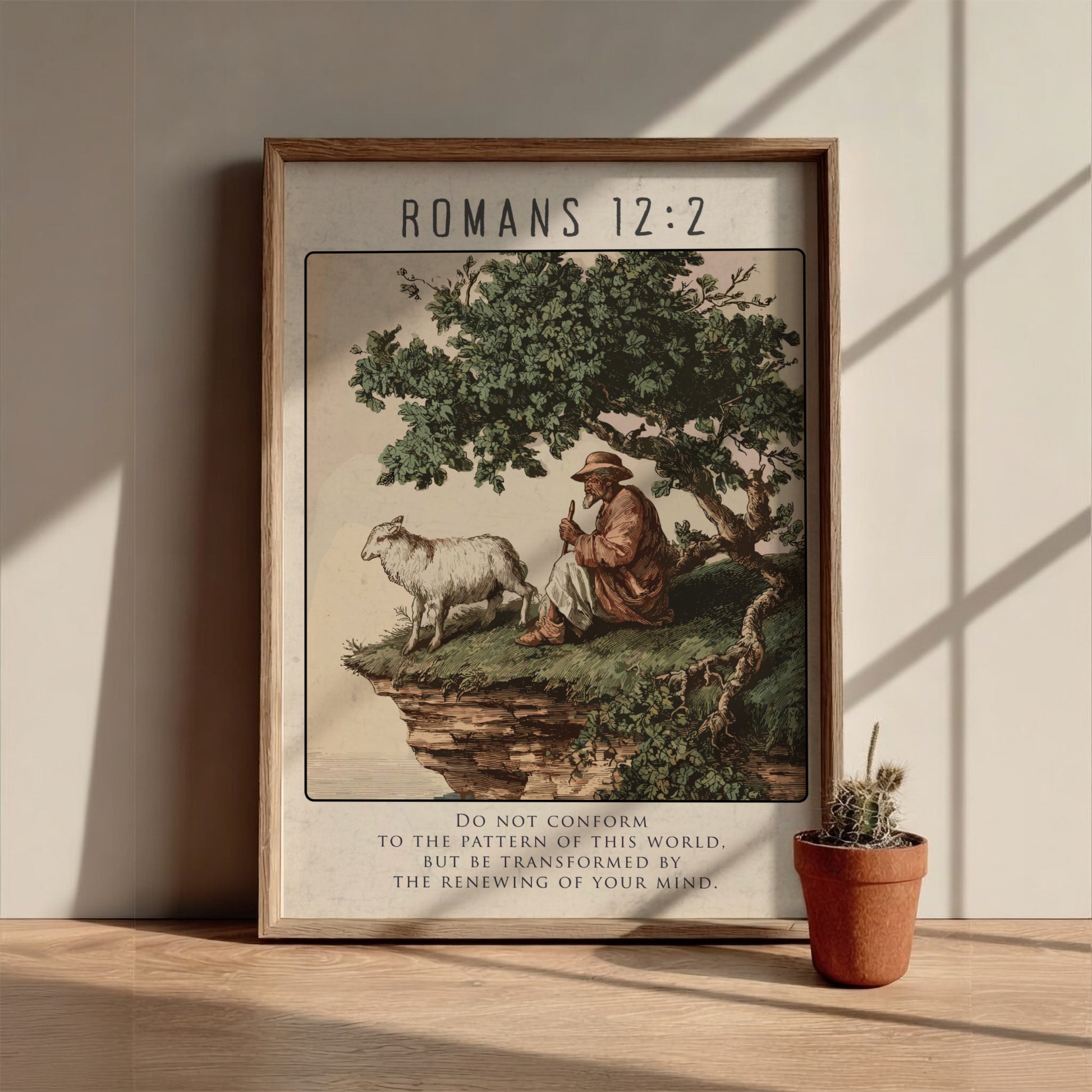 Romans 12:2: The Renewing – Modern Minimalist Scripture Art