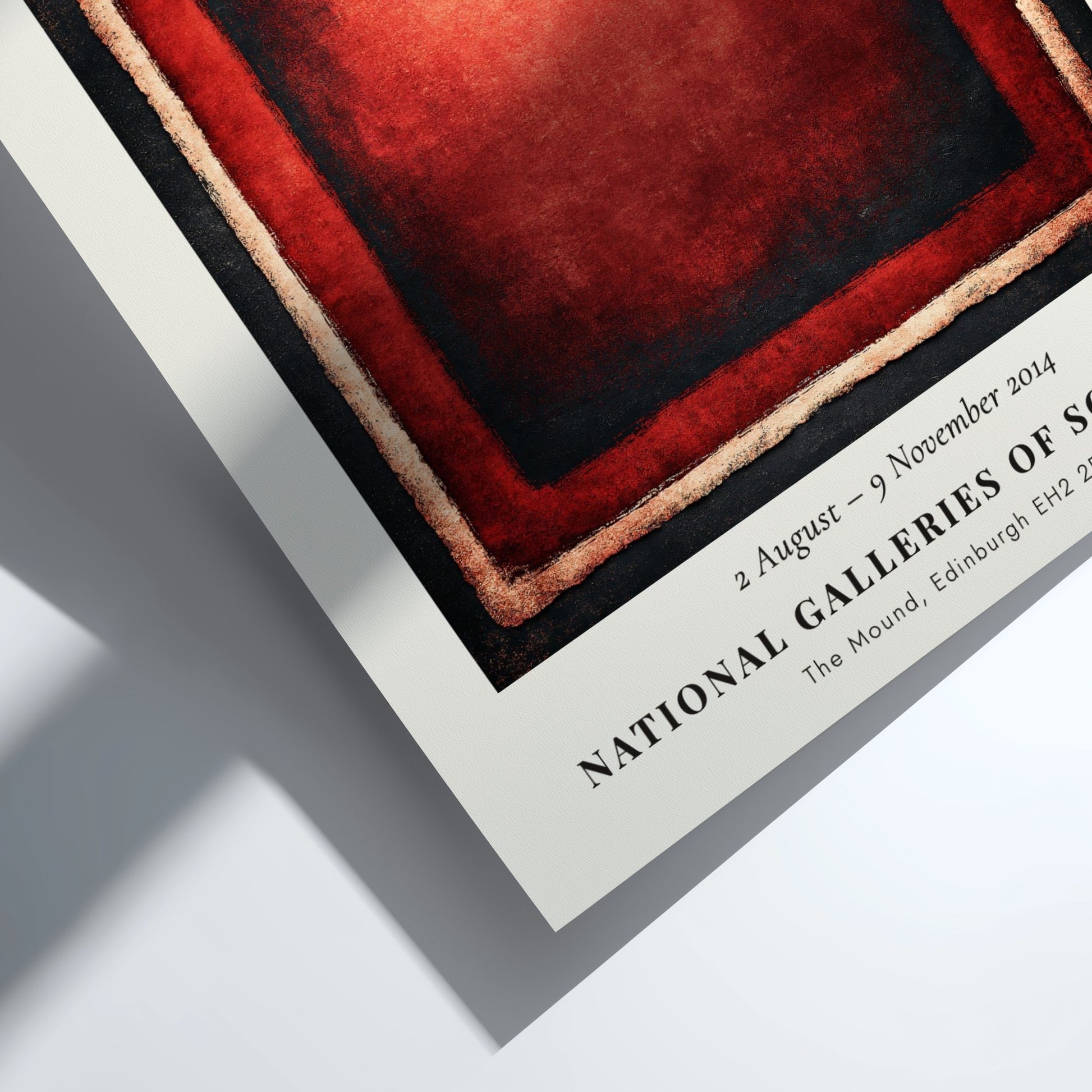 Wall art poster featuring Mark Rothko Darkness and Glow abstract red and black painting