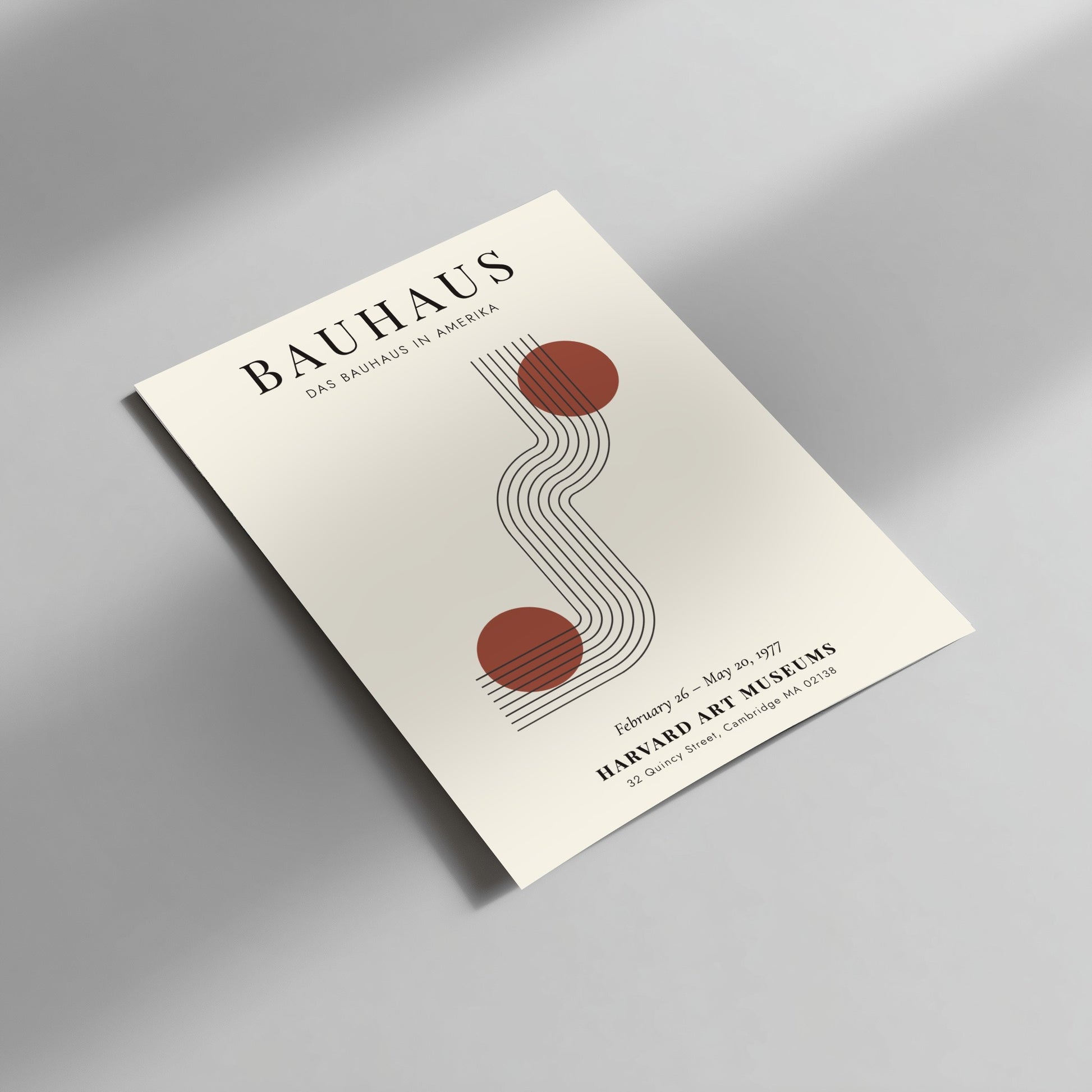 Bauhaus poster featuring geometric shapes and warm colors, modern art design