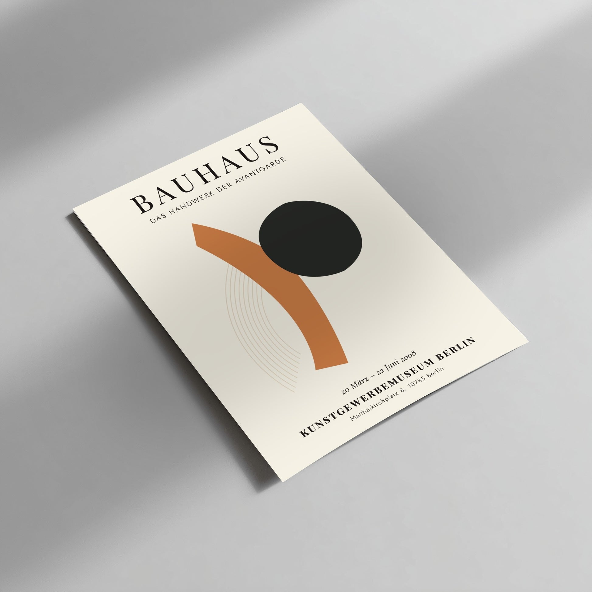 Bauhaus poster featuring geometric shapes and bold colors, representing avant-garde design.
