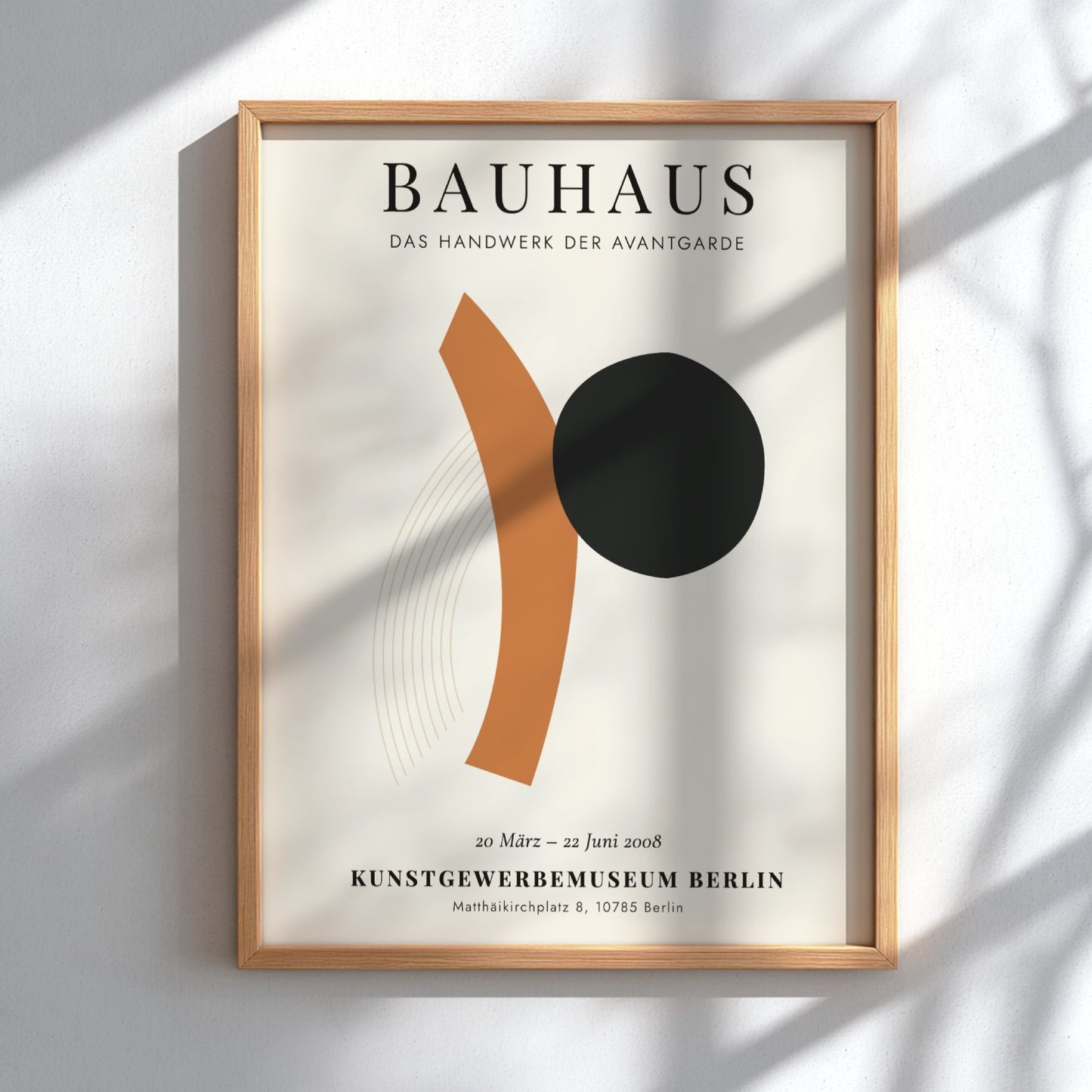 Bauhaus poster featuring geometric shapes and bold colors, representing avant-garde design.