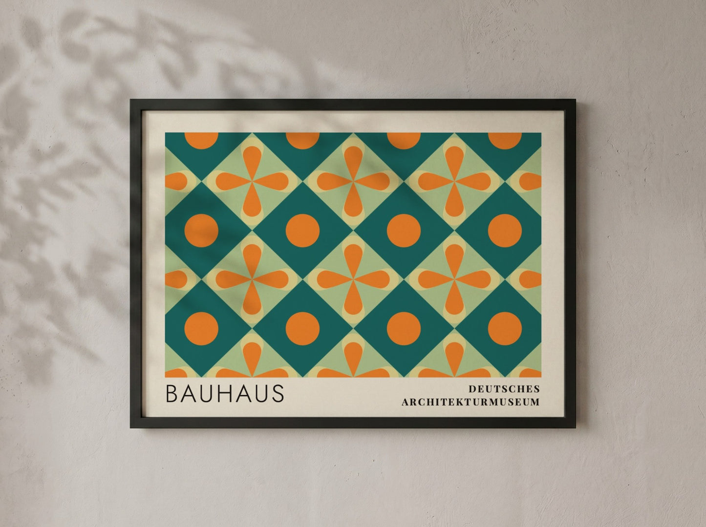 Wall art poster featuring Bauhaus Deutsches Architekturmuseum text with Das Neue Frankfurt geometric pattern
