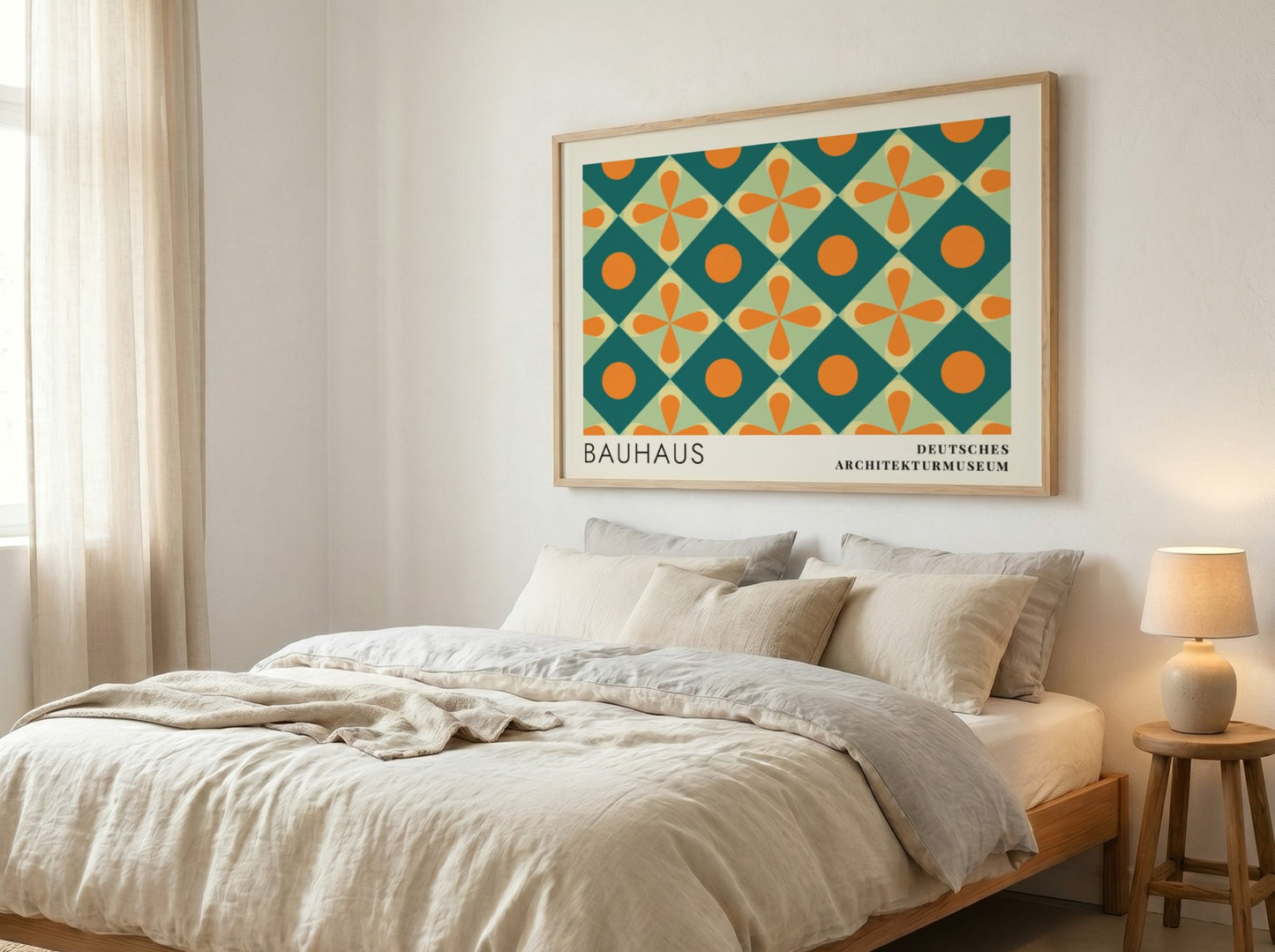 Wall art poster featuring Bauhaus Deutsches Architekturmuseum text with Das Neue Frankfurt geometric pattern