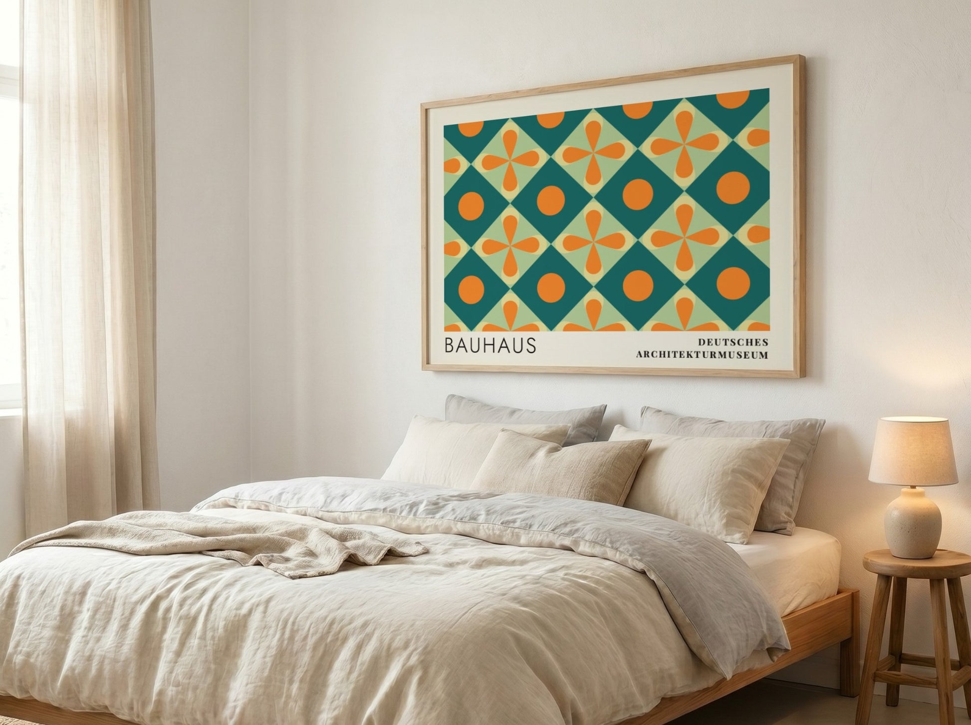 Wall art poster featuring Bauhaus Deutsches Architekturmuseum text with Das Neue Frankfurt geometric pattern