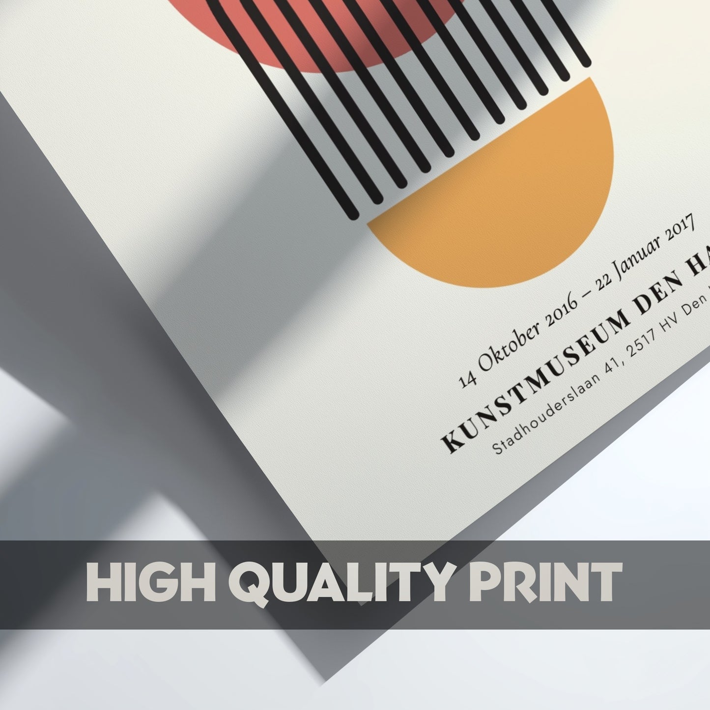 Bauhaus poster featuring geometric shapes and a warm color palette, modern design for wall decor