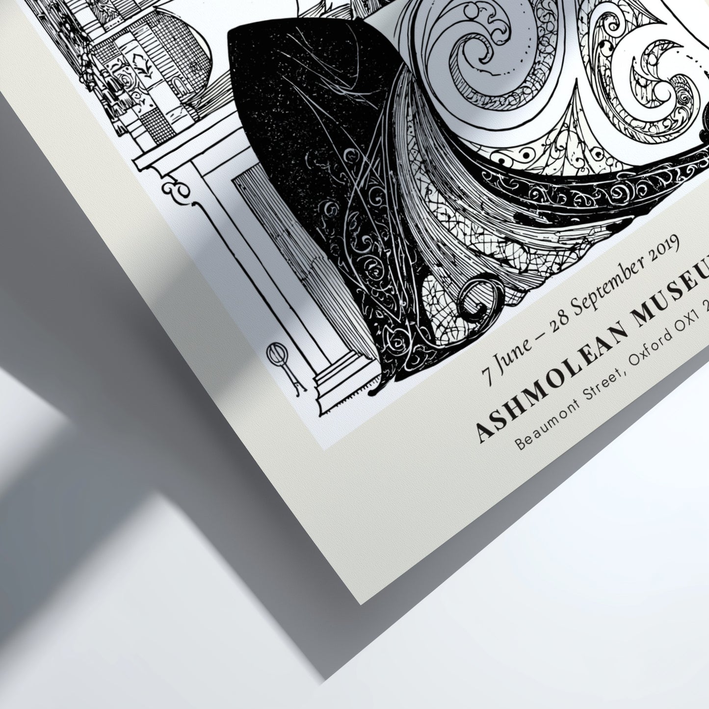 Aubrey Beardsley poster featuring Decadence in black and white with intricate line work and elegant design.