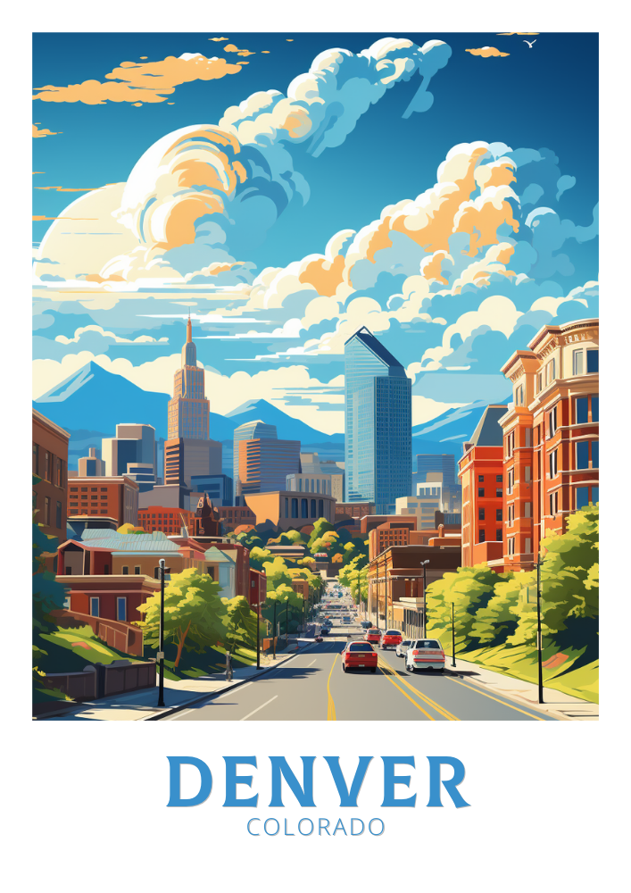 North AmericaDENVER TRAVEL PRINT - COLORADO ARTWORK