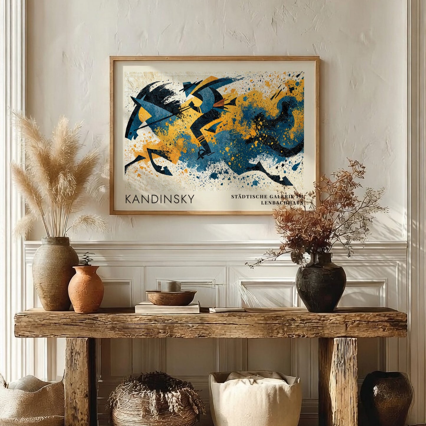 Wall art poster of Kandinsky Der Blaue Reiter featuring a rider in blue