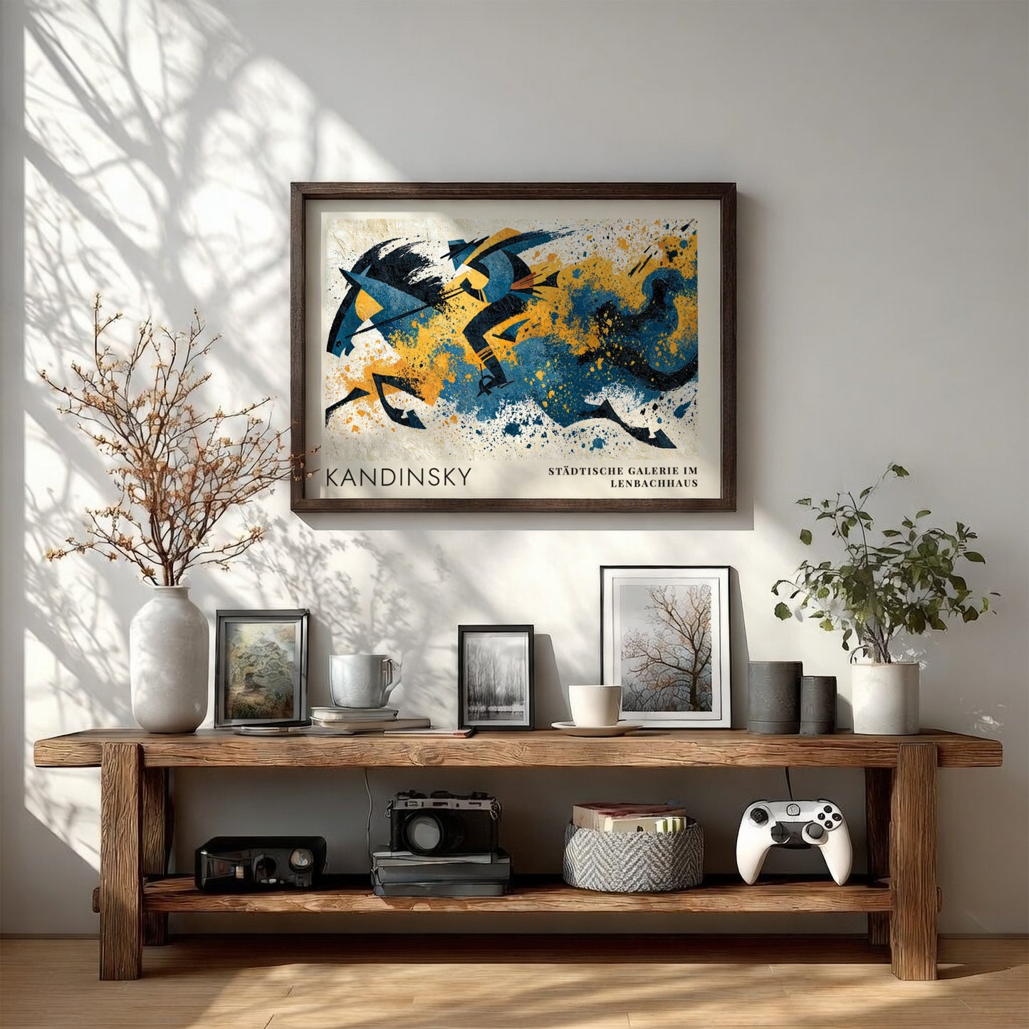 Wall art poster of Kandinsky Der Blaue Reiter featuring a rider in blue