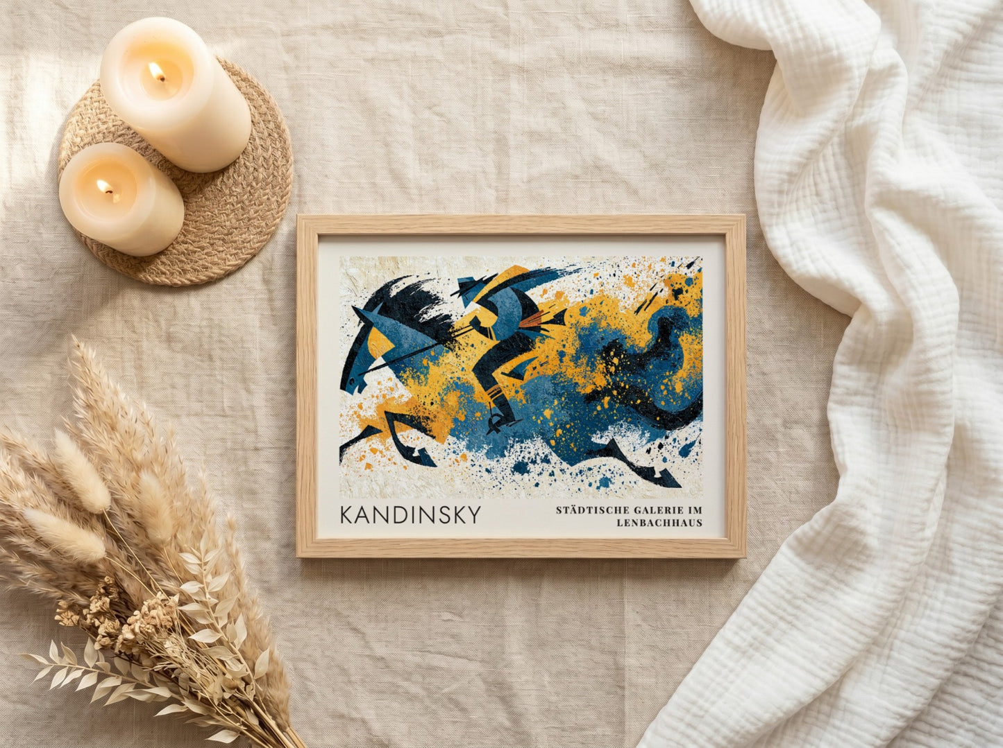 Wall art poster of Kandinsky Der Blaue Reiter featuring a rider in blue