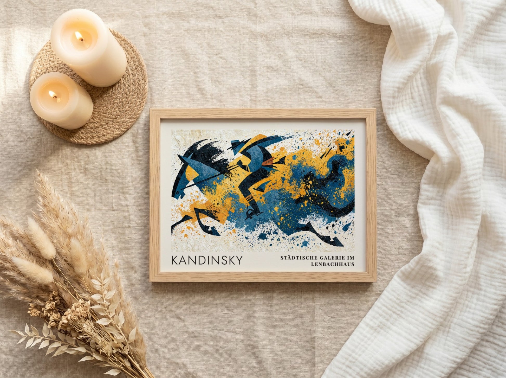 Wall art poster of Kandinsky Der Blaue Reiter featuring a rider in blue