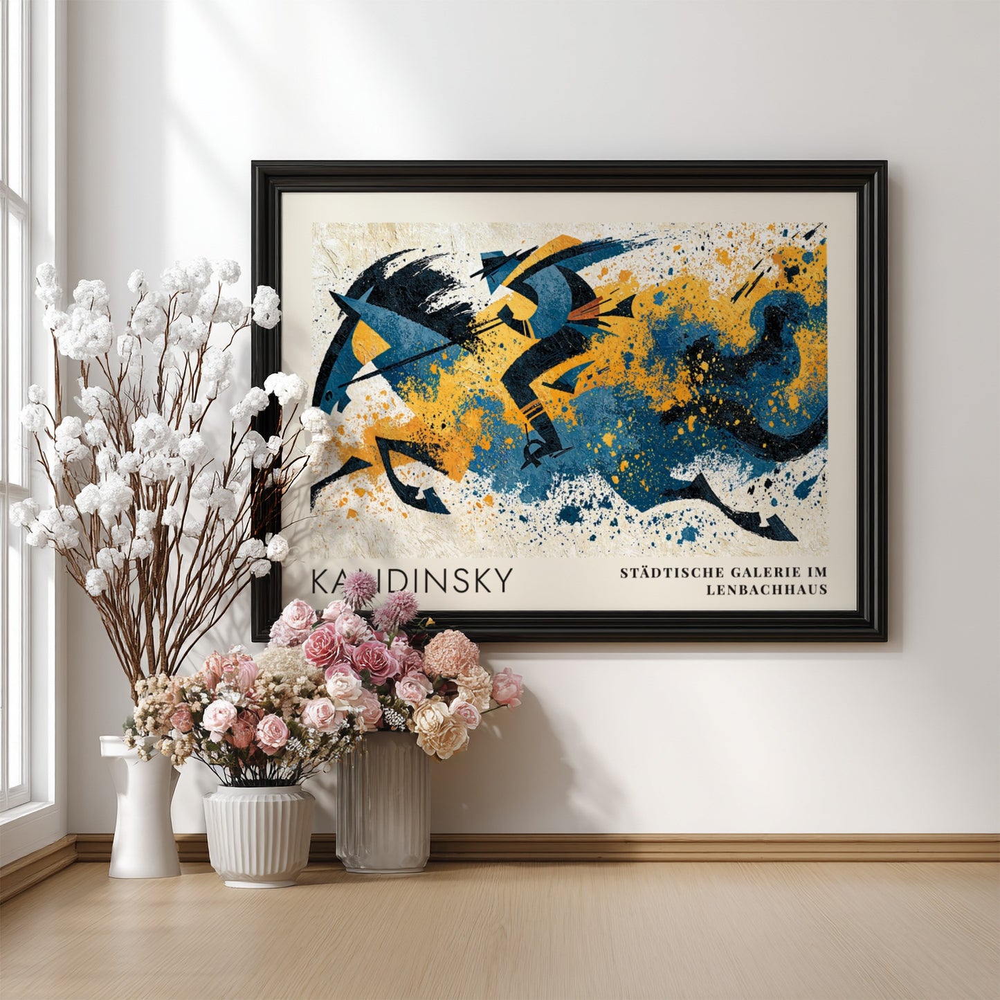 Wall art poster of Kandinsky Der Blaue Reiter featuring a rider in blue