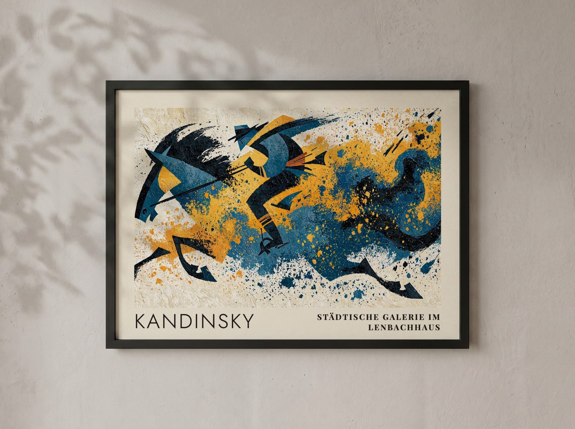 Wall art poster of Kandinsky Der Blaue Reiter featuring a rider in blue