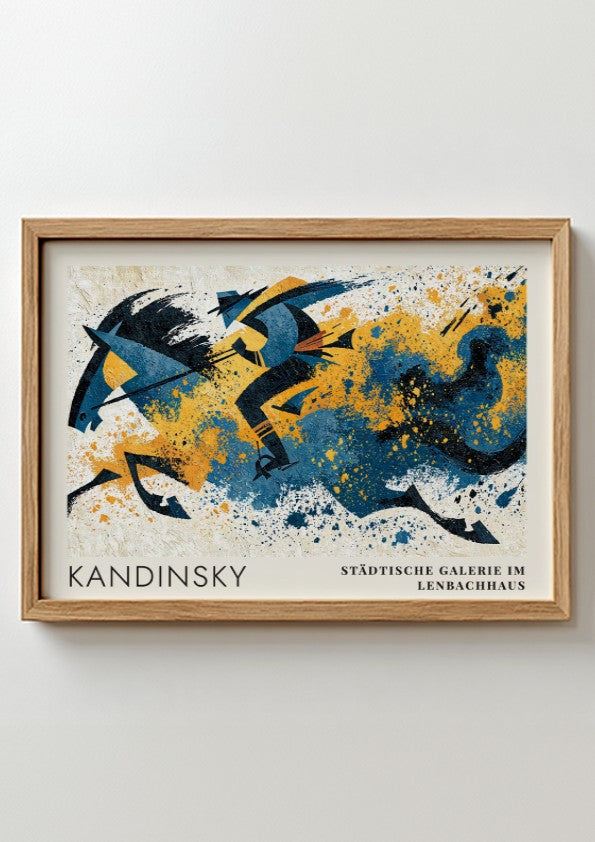 Wall art poster of Kandinsky Der Blaue Reiter featuring a rider in blue