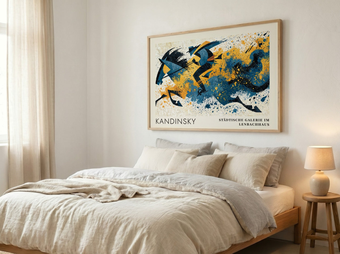 Wall art poster of Kandinsky Der Blaue Reiter featuring a rider in blue