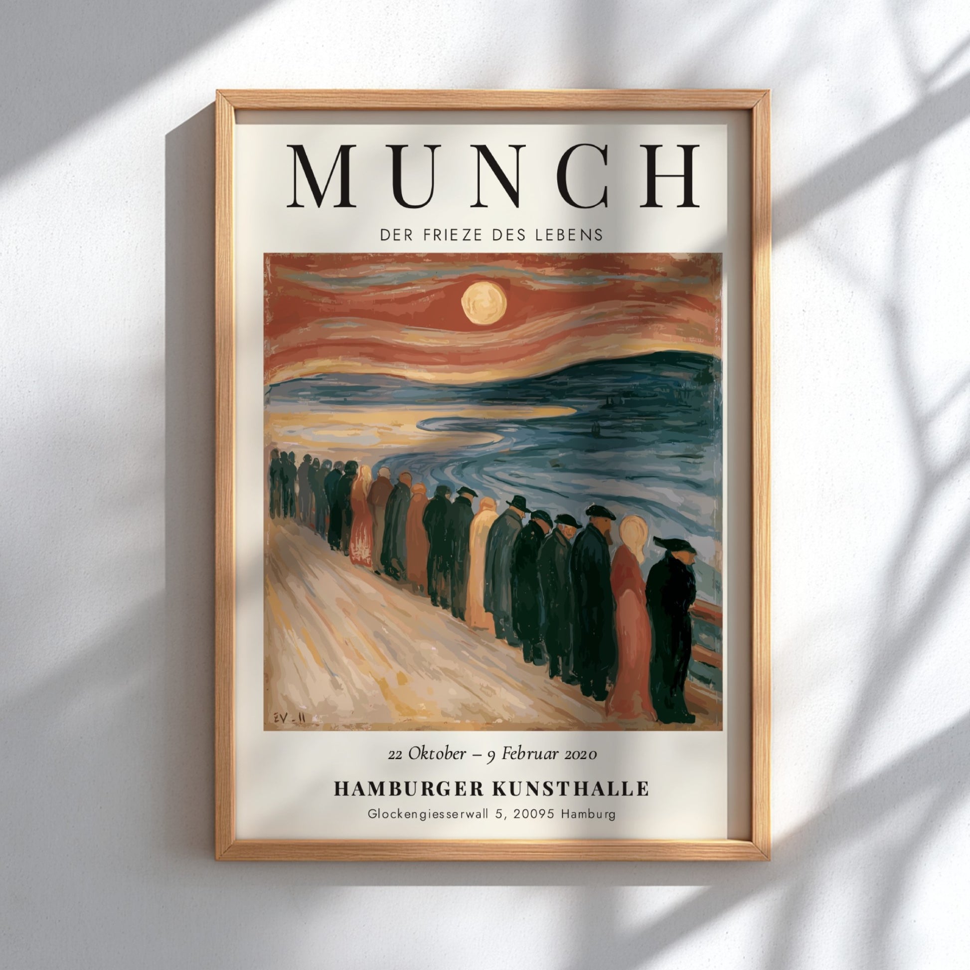 Edvard Munch poster featuring Der Frieze des Lebens with expressive colors and emotional themes