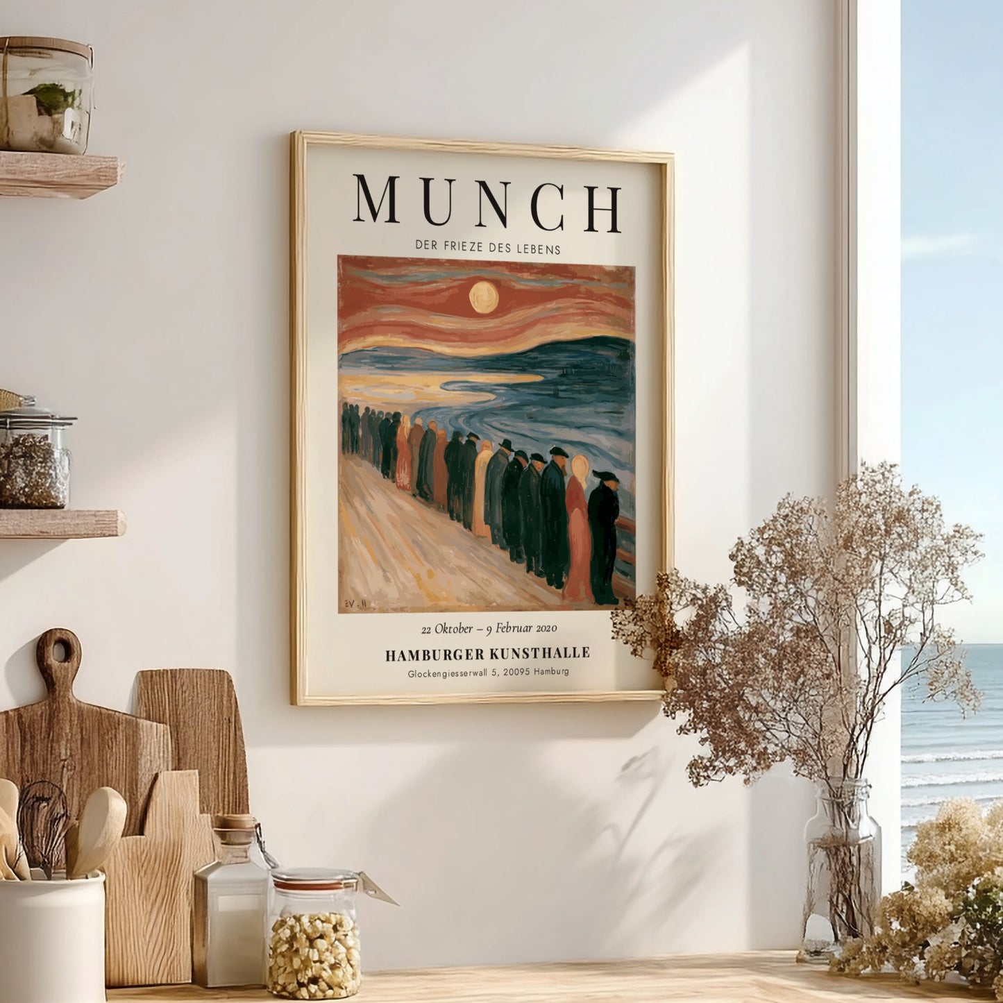 Edvard Munch poster featuring Der Frieze des Lebens with expressive colors and emotional themes