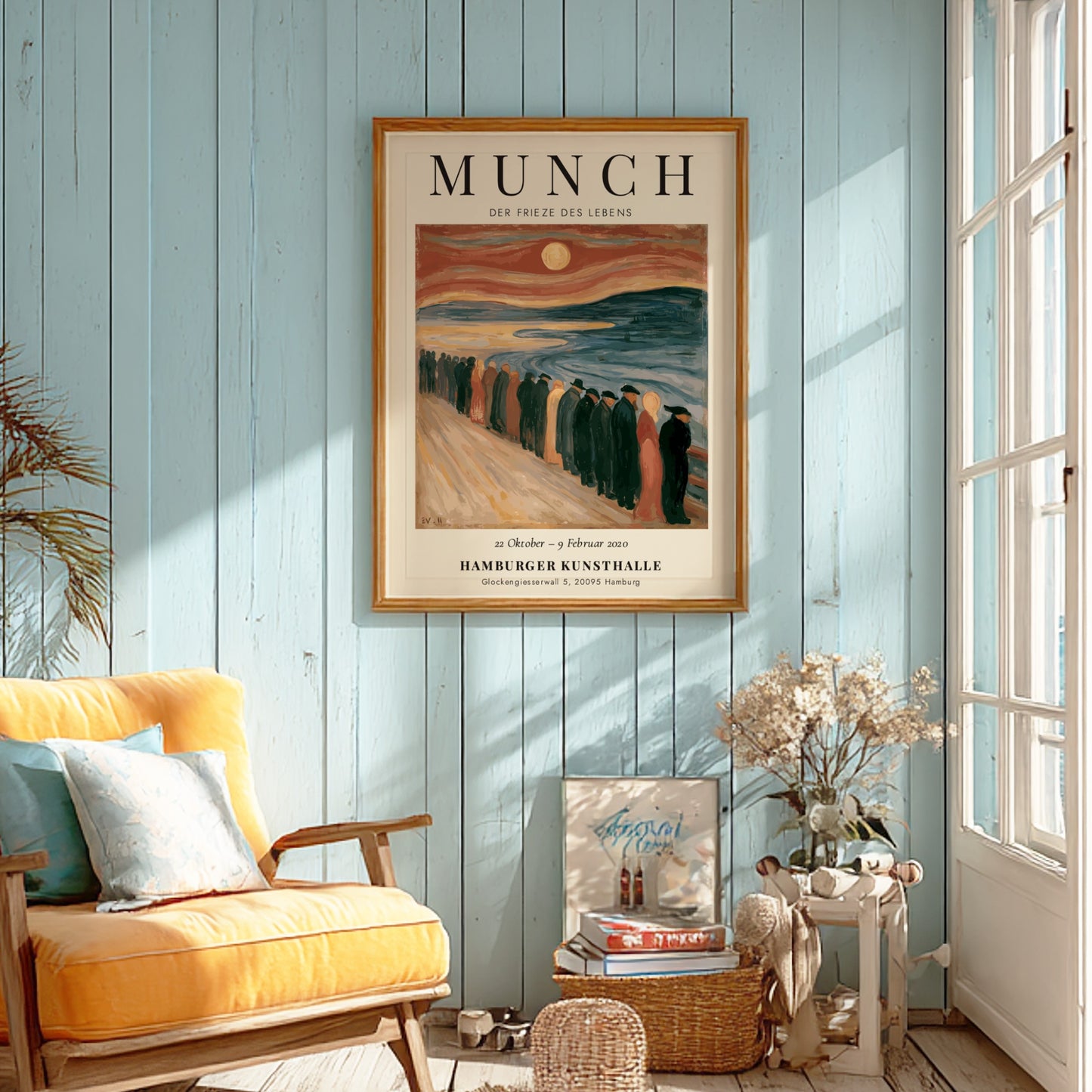 Edvard Munch poster featuring Der Frieze des Lebens with expressive colors and emotional themes