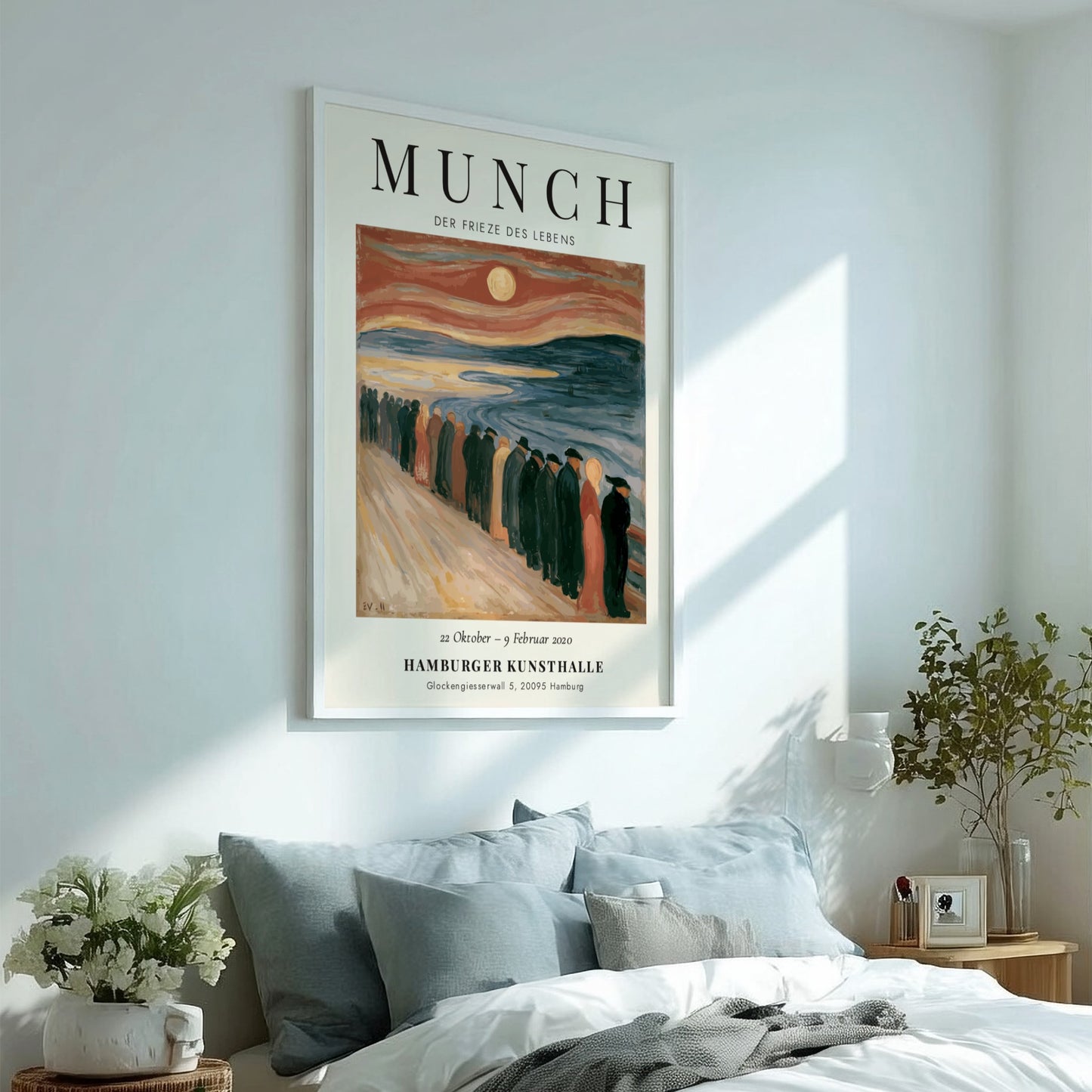 Edvard Munch poster featuring Der Frieze des Lebens with expressive colors and emotional themes
