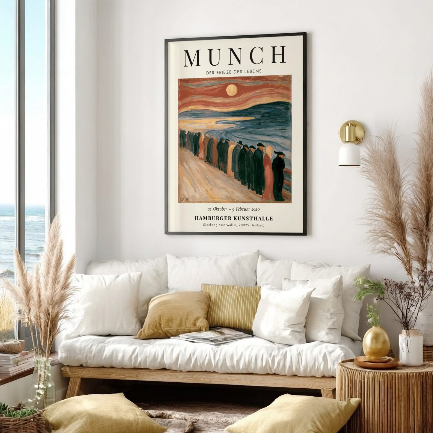 Edvard Munch poster featuring Der Frieze des Lebens with expressive colors and emotional themes