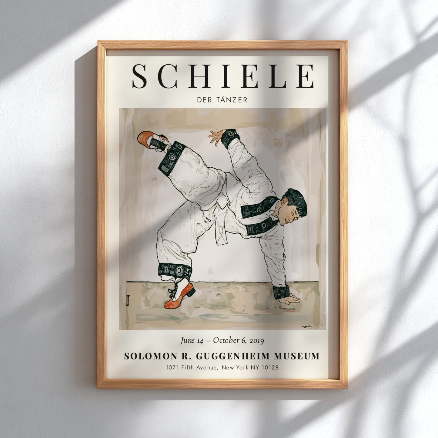 Egon Schiele poster featuring Der Tänzer in expressionist style with dynamic colors and bold lines