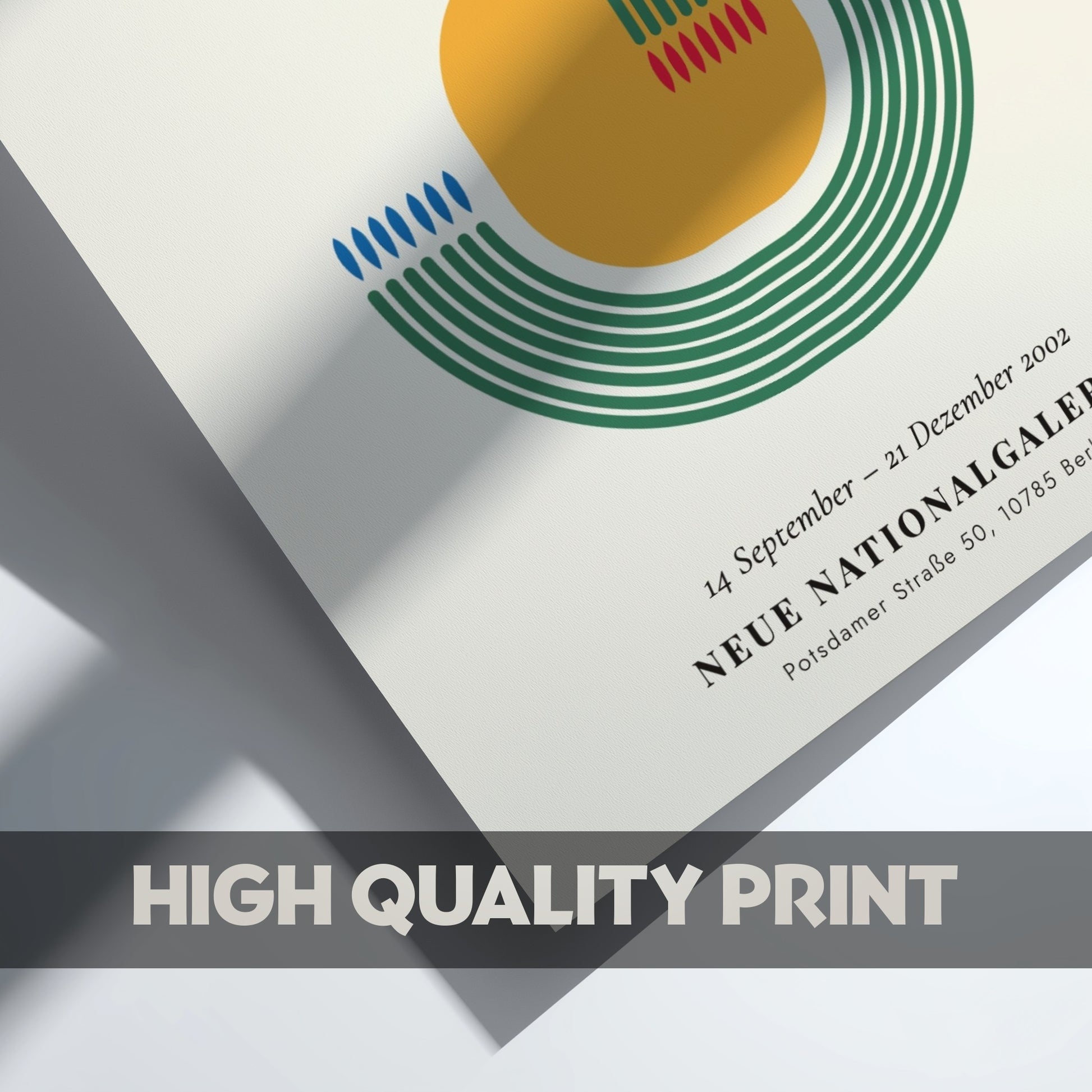 Bauhaus poster featuring geometric shapes and vibrant colors in modernist style