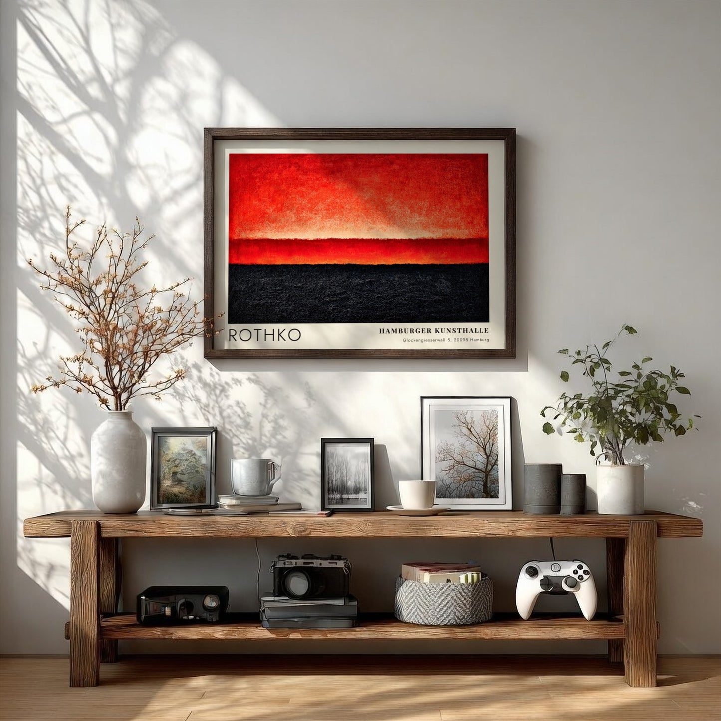 Wall art poster of Mark Rothko Seagram Murals exhibition at the Hamburger Kunsthalle gallery.