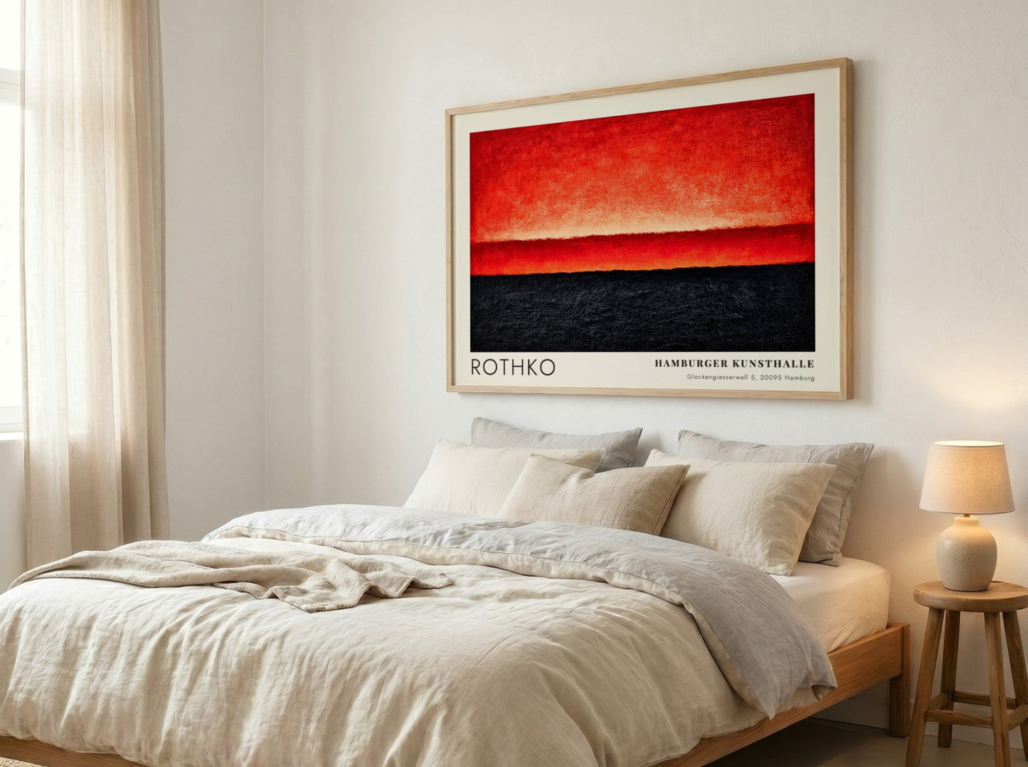 Wall art poster of Mark Rothko Seagram Murals exhibition at the Hamburger Kunsthalle gallery.
