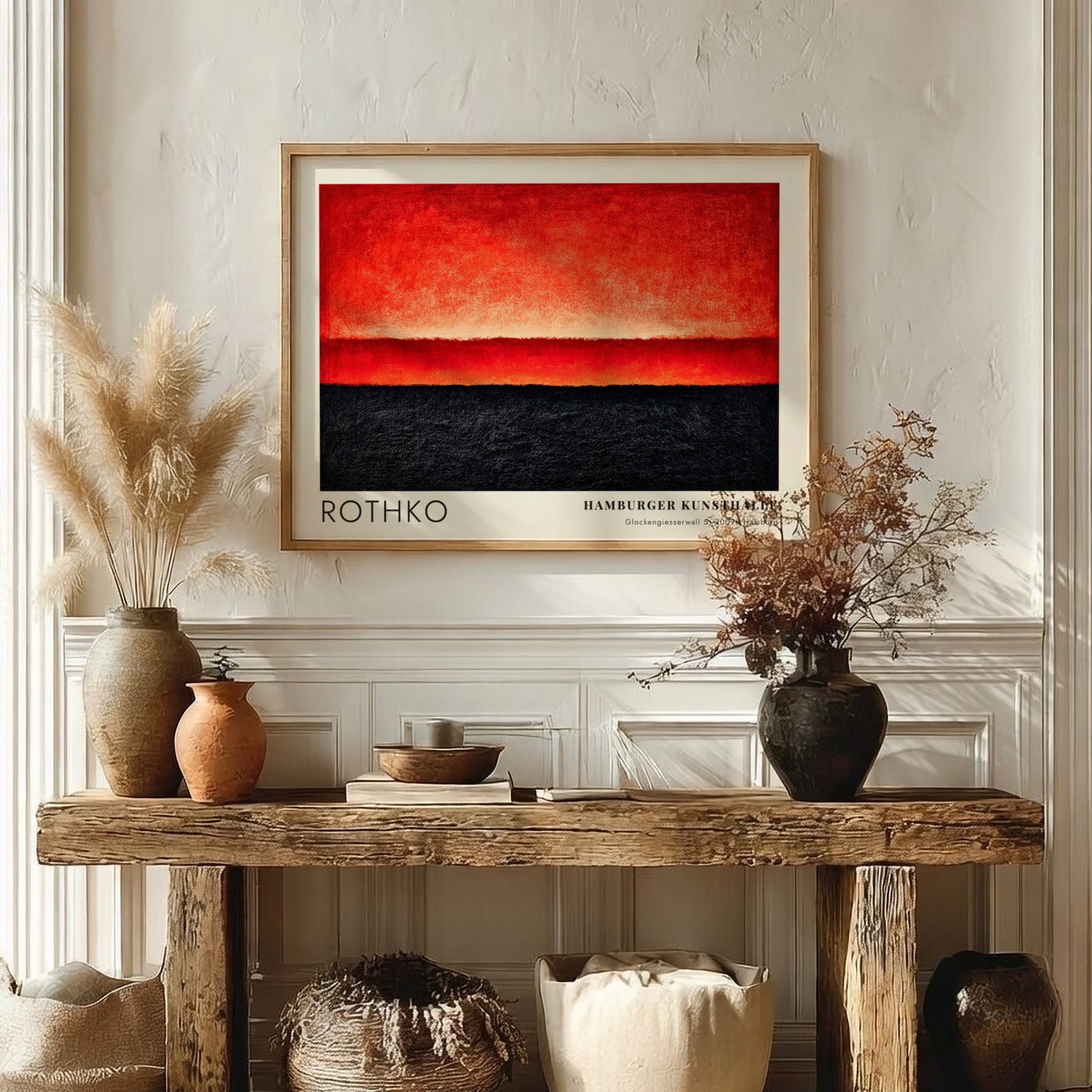 Wall art poster of Mark Rothko Seagram Murals exhibition at the Hamburger Kunsthalle gallery.