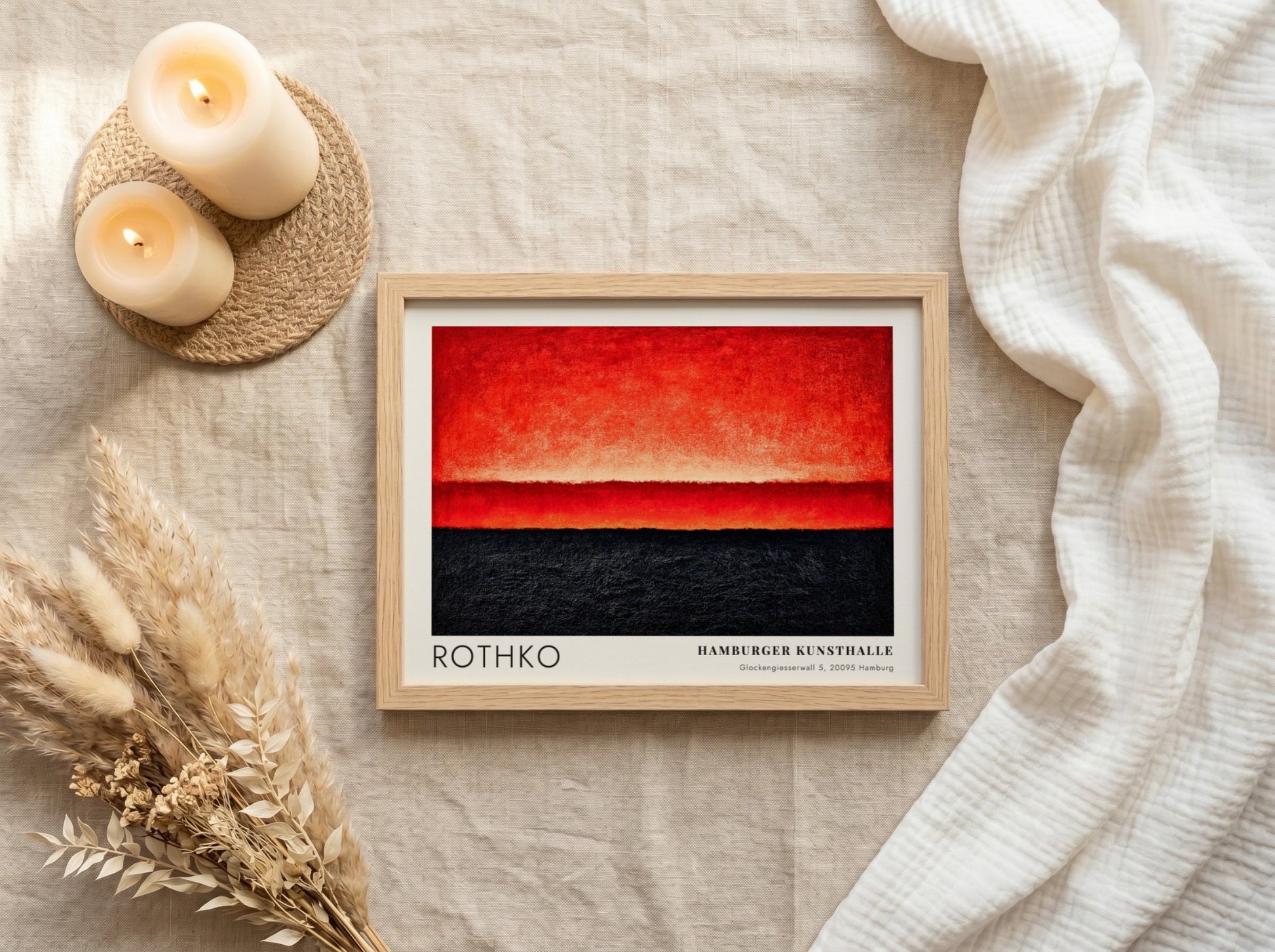 Wall art poster of Mark Rothko Seagram Murals exhibition at the Hamburger Kunsthalle gallery.
